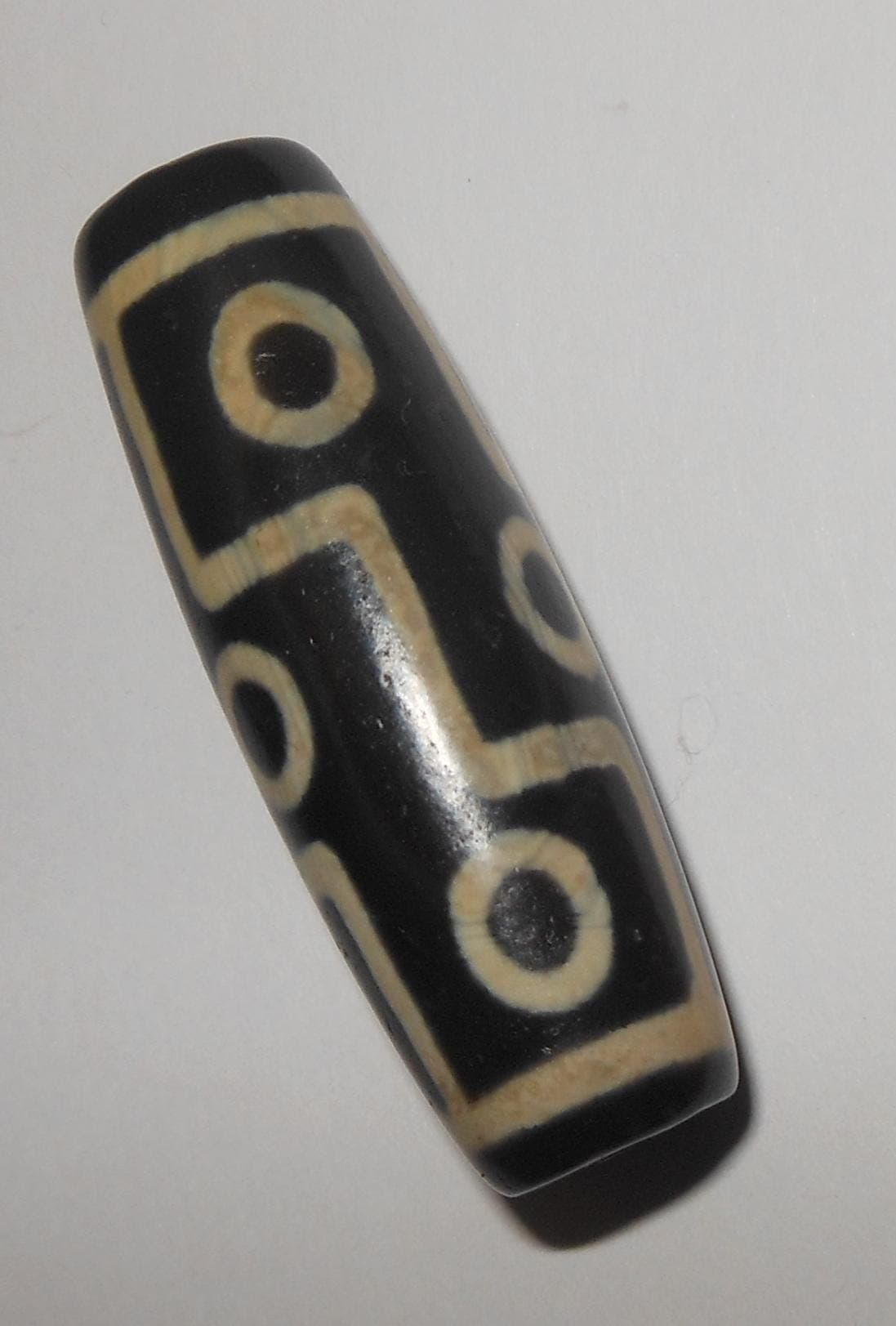no. 155 - Rare Nine Eyes - Gzi Dzi Himalaya Tibet Amulet Bead - Man Necklace - Tibetan Mala - image 4