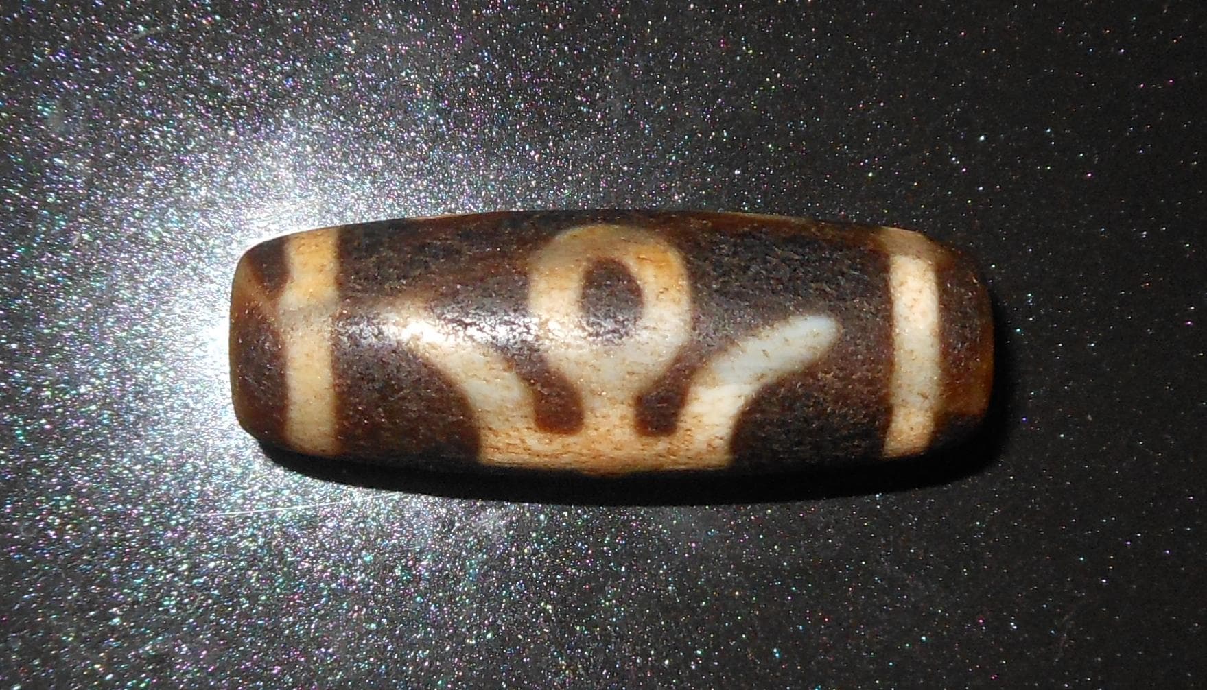 no. 124 - Amuleto Dzi Tibetano - Uomo Aristocratico - Mala buddista - Tibetische Dzi Amulett - image 5