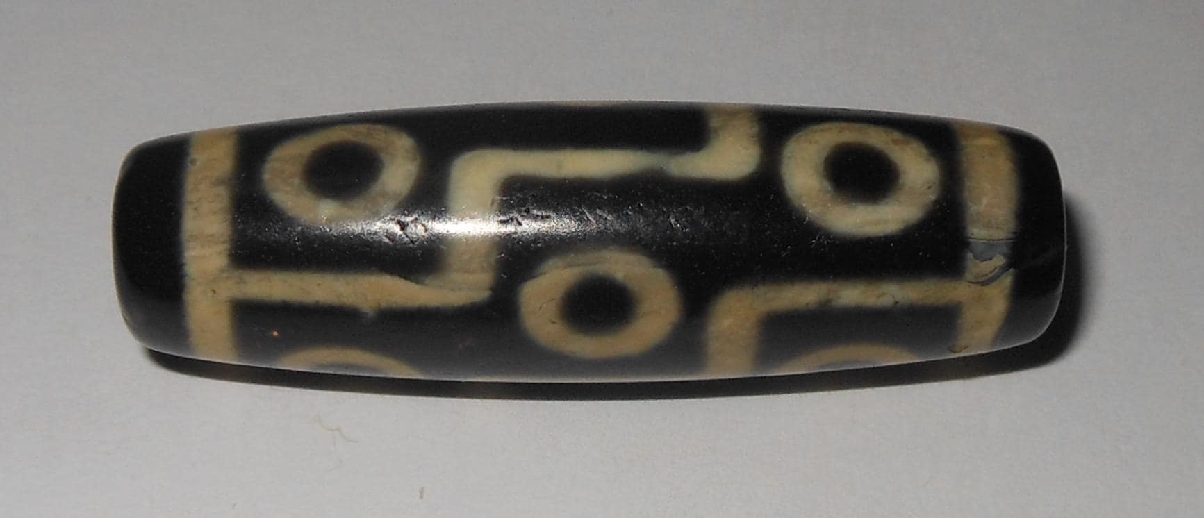 no. 158 - Rare Nine Eyes - Gzi Dzi Himalaya Tibet Amulet Bead - Man Necklace - Tibetan Mala - image 3