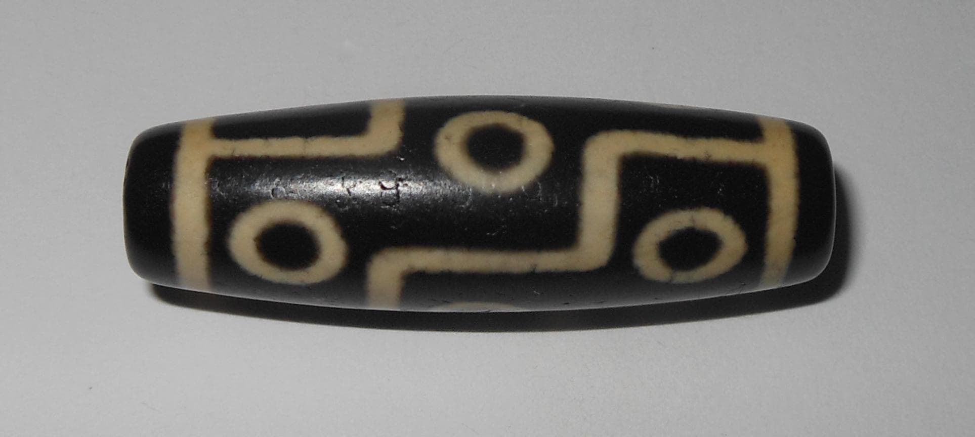 no. 164 - Rare Nine Eyes - Gzi Dzi Himalaya Tibet Amulet Bead - Man Necklace - Tibetan Mala - image 3