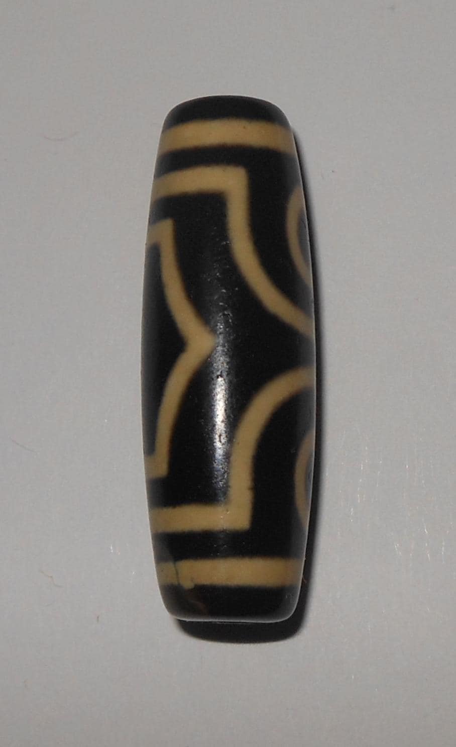 no. 157 - Tiger Skin - Three Eyes - Gzi Dzi Himalaya Tibet Amulet Bead - Man Necklace - Tibetan Mala - image 4