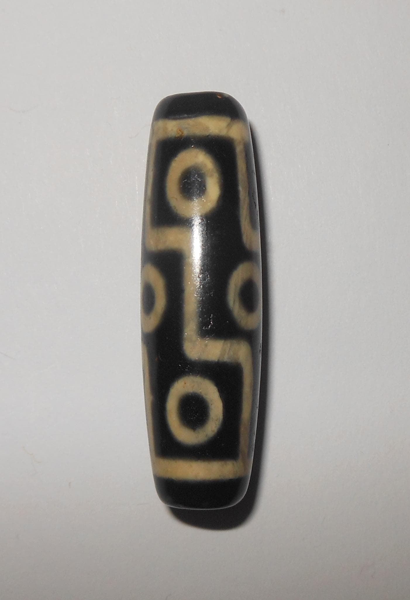 no. 158 - Rare Nine Eyes - Gzi Dzi Himalaya Tibet Amulet Bead - Man Necklace - Tibetan Mala - image 4
