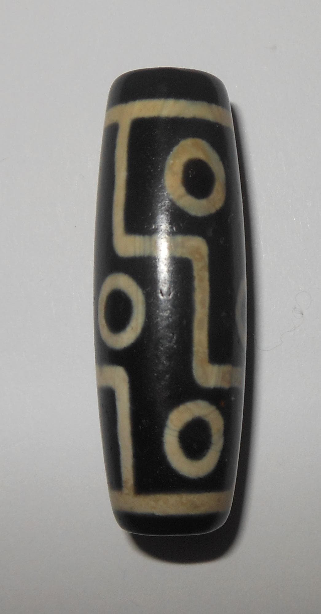 no. 155 - Rare Nine Eyes - Gzi Dzi Himalaya Tibet Amulet Bead - Man Necklace - Tibetan Mala - image 3