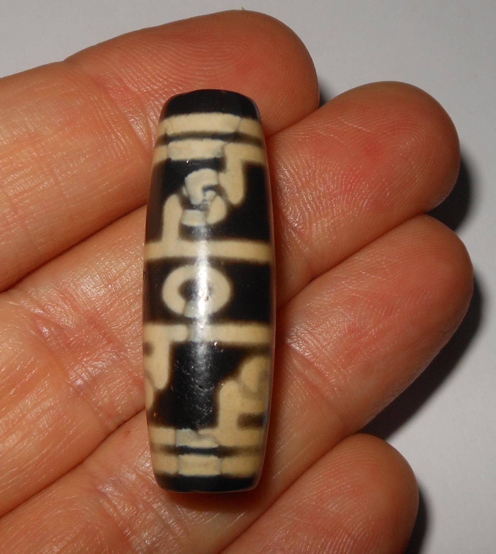 no. 166 - Padmasambhava - Gzi Dzi Himalaya Tibet Amulet Bead - Man Necklace - Tibetan Mala - image 3