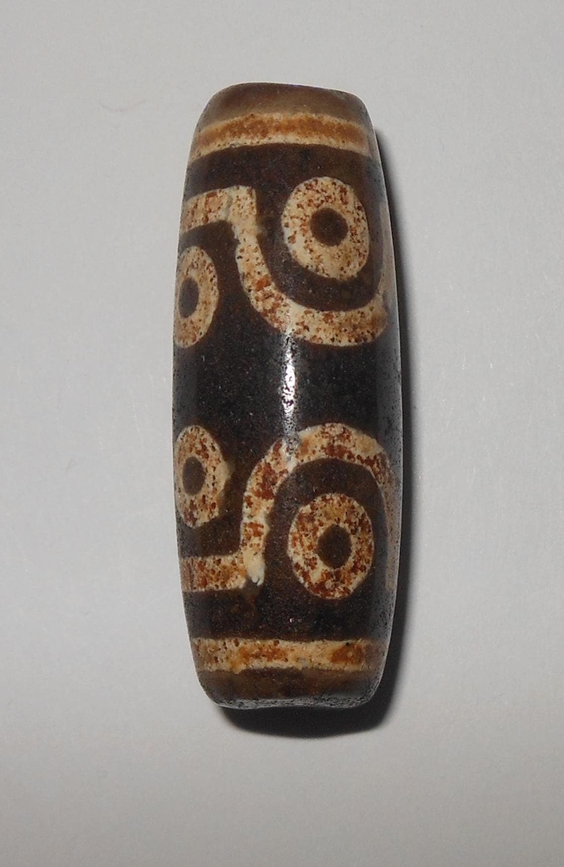 no. 176 - Very Rare Seven Eyes - Gzi Dzi Himalaya Tibet Amulet Bead - Man Necklace - Tibetan Mala