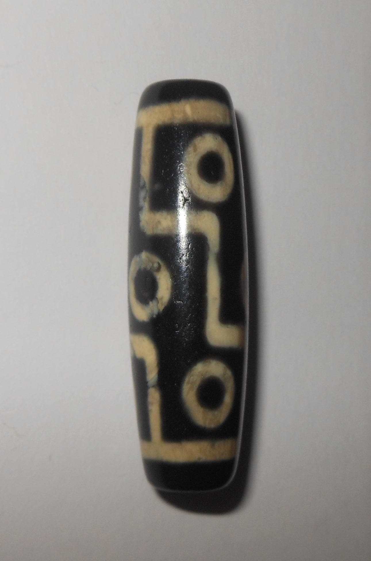 no. 158 - Rare Nine Eyes - Gzi Dzi Himalaya Tibet Amulet Bead - Man Necklace - Tibetan Mala