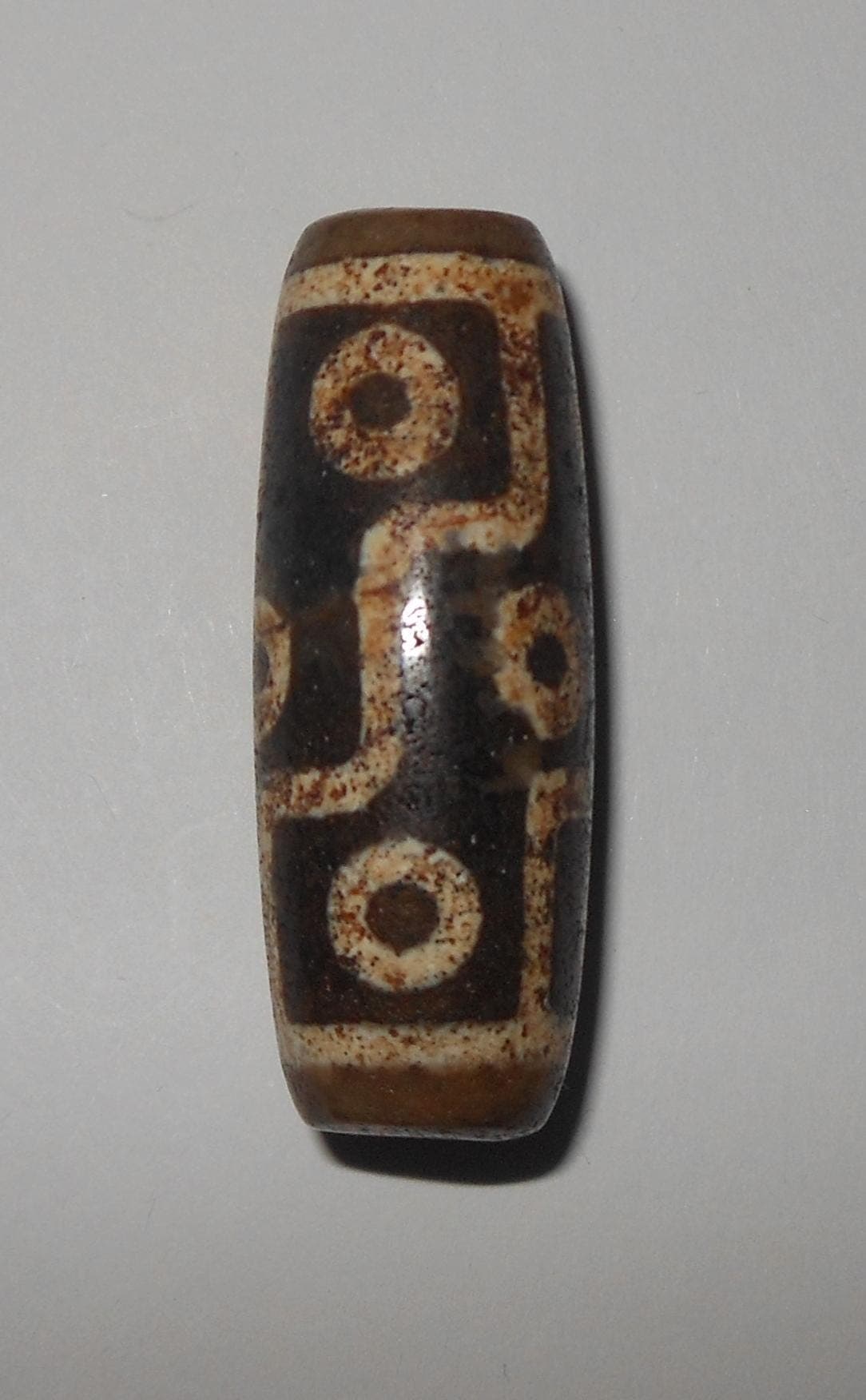 no. 171 - Nine Eyes - Gzi Dzi Himalaya Tibet Amulet Bead - Man Necklace - Tibetan Mala - image 3