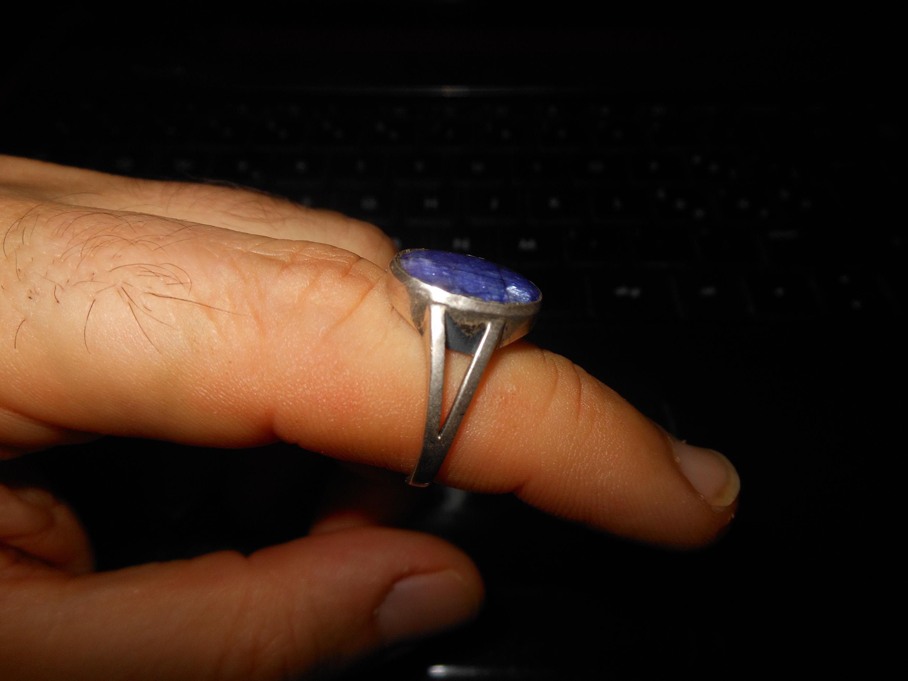 Anello argento 925 con bella radice di zaffiro - image 5