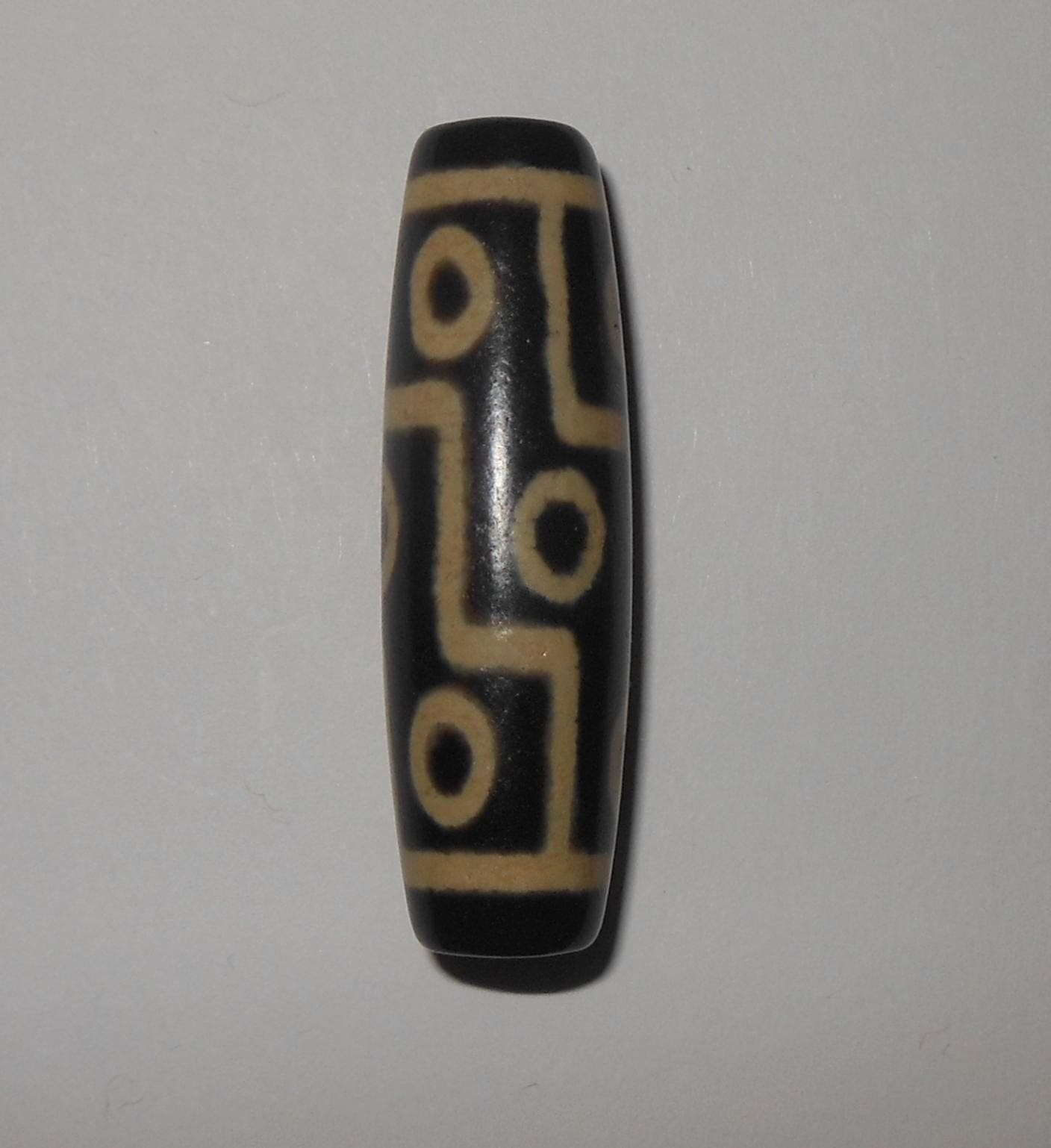 no. 156 - Rare Nine Eyes - Gzi Dzi Himalaya Tibet Amulet Bead - Man Necklace - Tibetan Mala - image 5