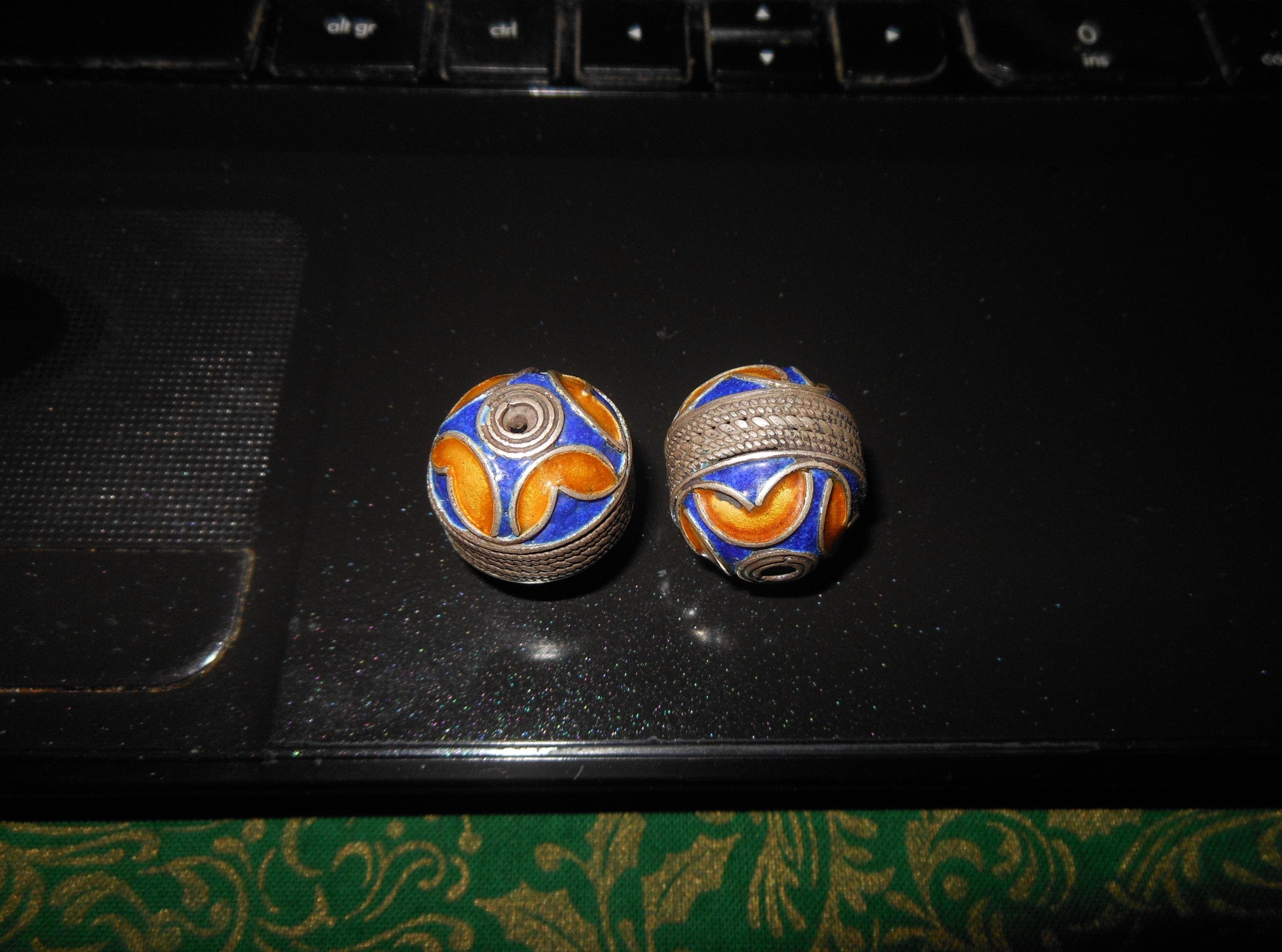2 importanti perle argento Kabyle - jewelry making beads for necklace, earrings - collana - orecchini - image 5