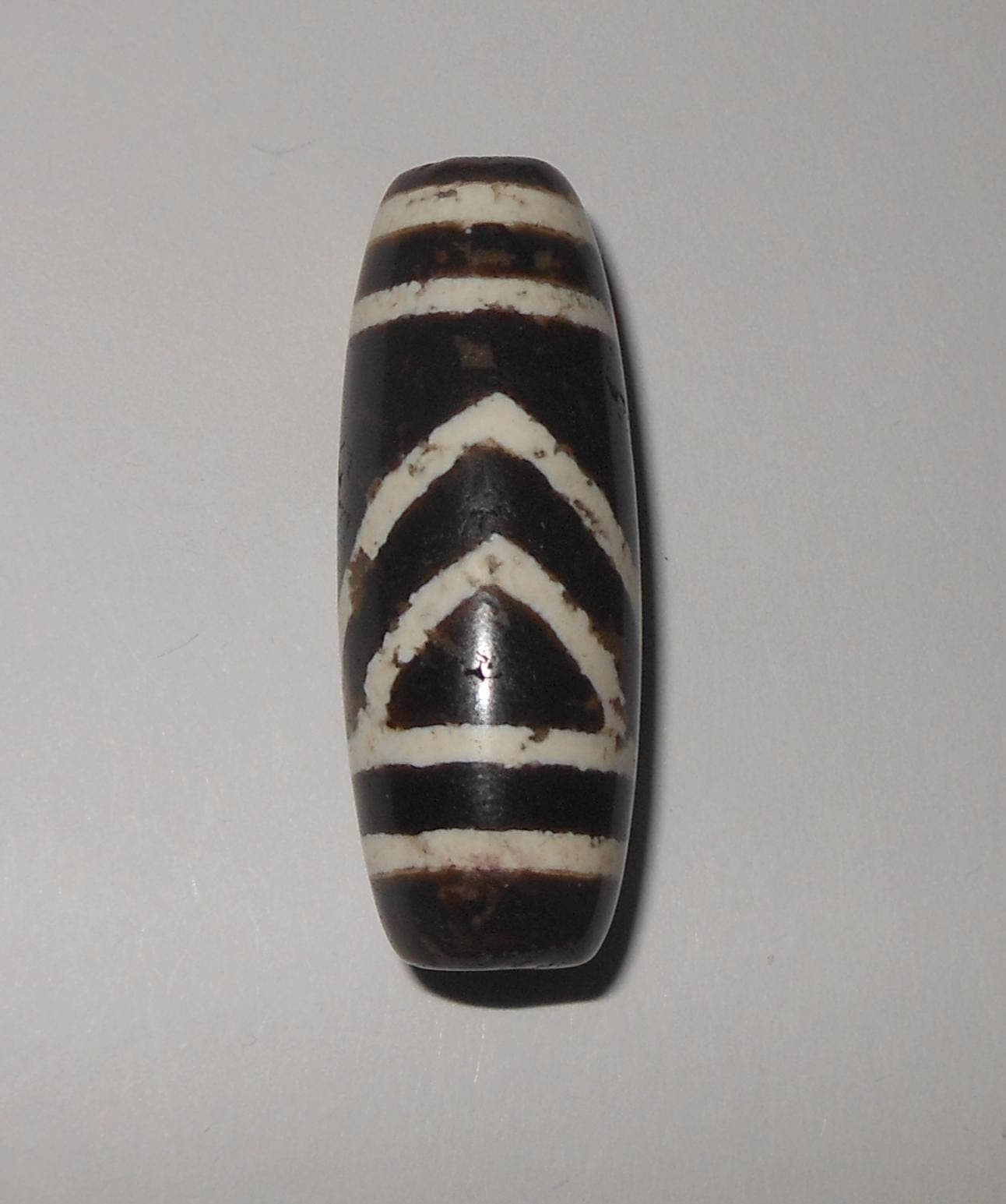 no. 173 - RARE Sky and Mountain Peak - Gzi Dzi Himalaya Tibet Amulet Bead - Man Necklace Tibetan Mala - image 5
