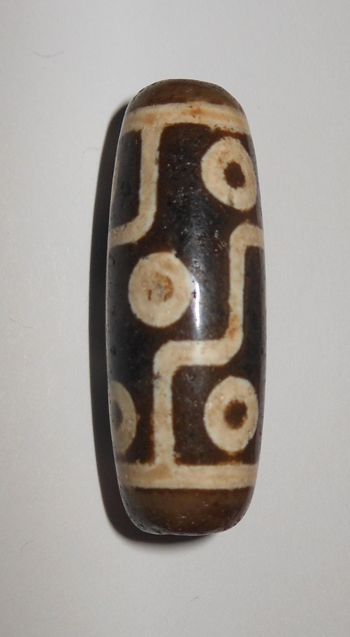 no. 161 - Nine Eyes - Gzi Dzi Himalaya Tibet Amulet Bead - Man Necklace - Tibetan Mala - image 3