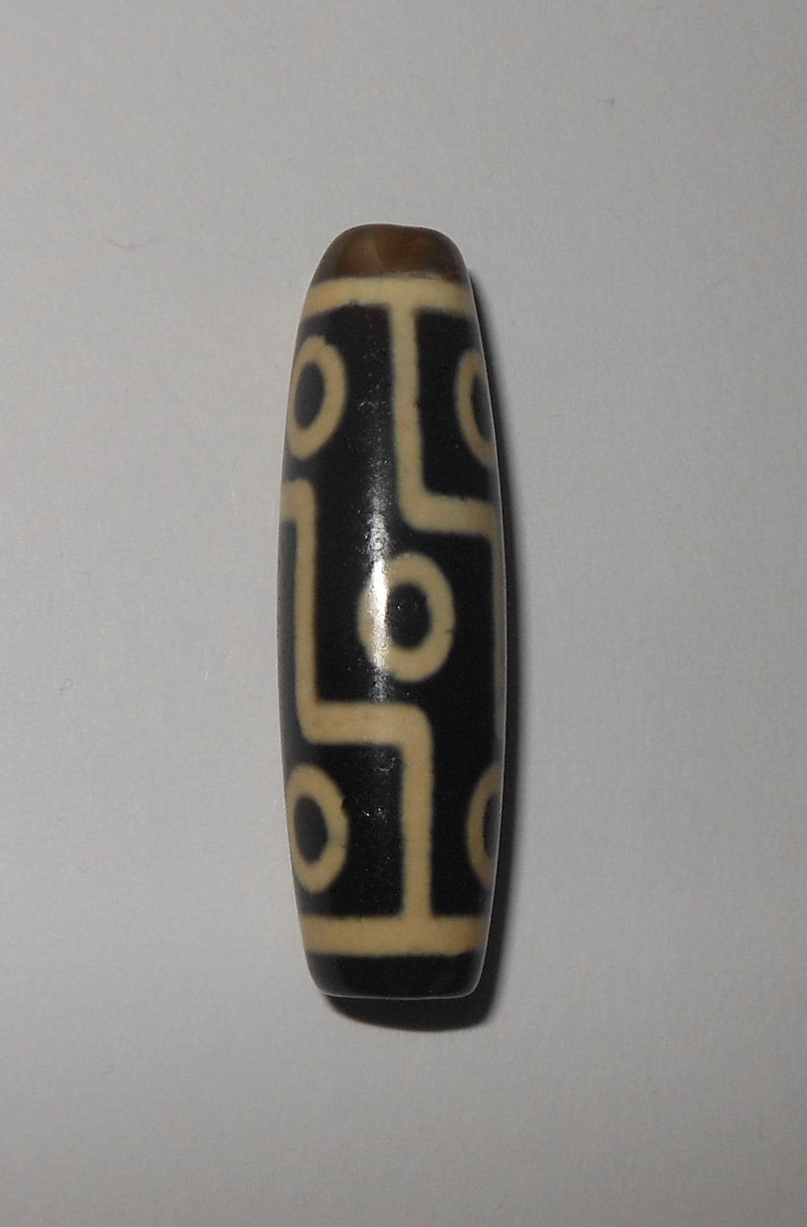 no. 174 - Rare Nine Eyes - Gzi Dzi Himalaya Tibet Amulet Bead - Man Necklace - Tibetan Mala - image 4