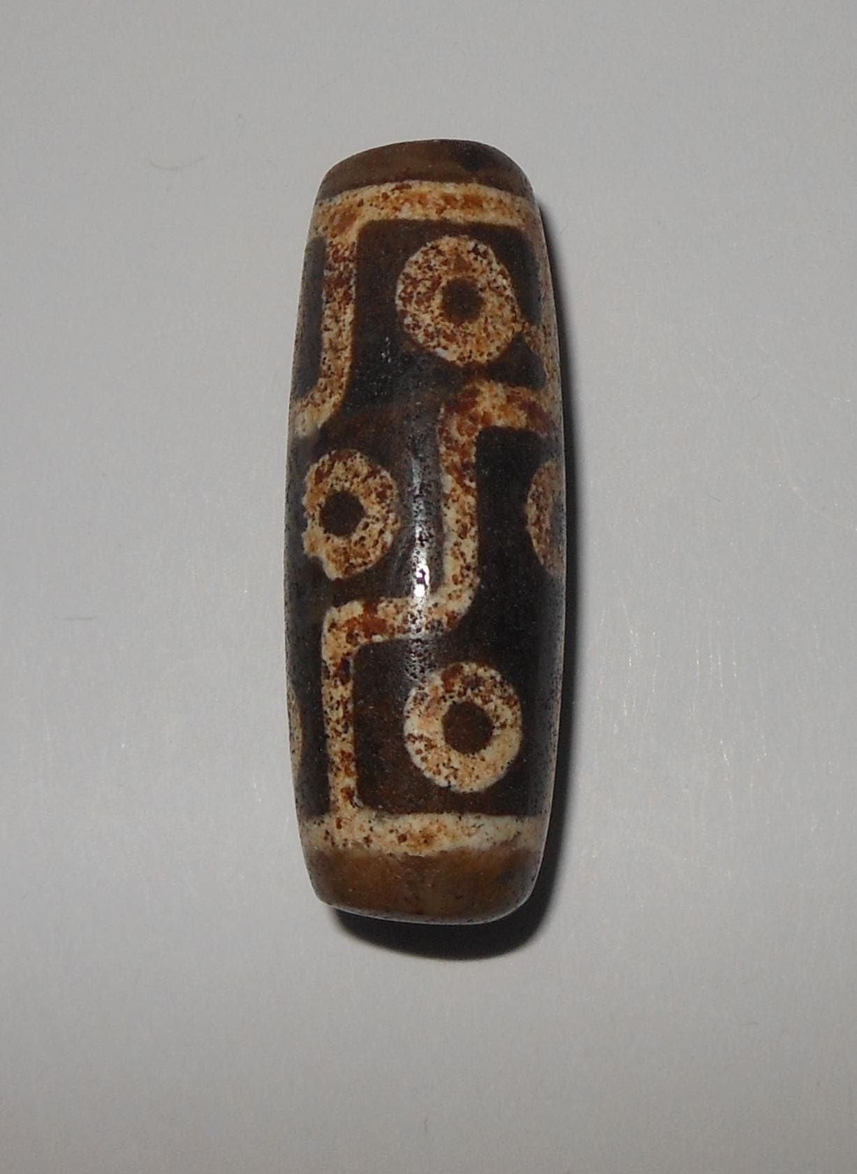 no. 171 - Nine Eyes - Gzi Dzi Himalaya Tibet Amulet Bead - Man Necklace - Tibetan Mala - image 4