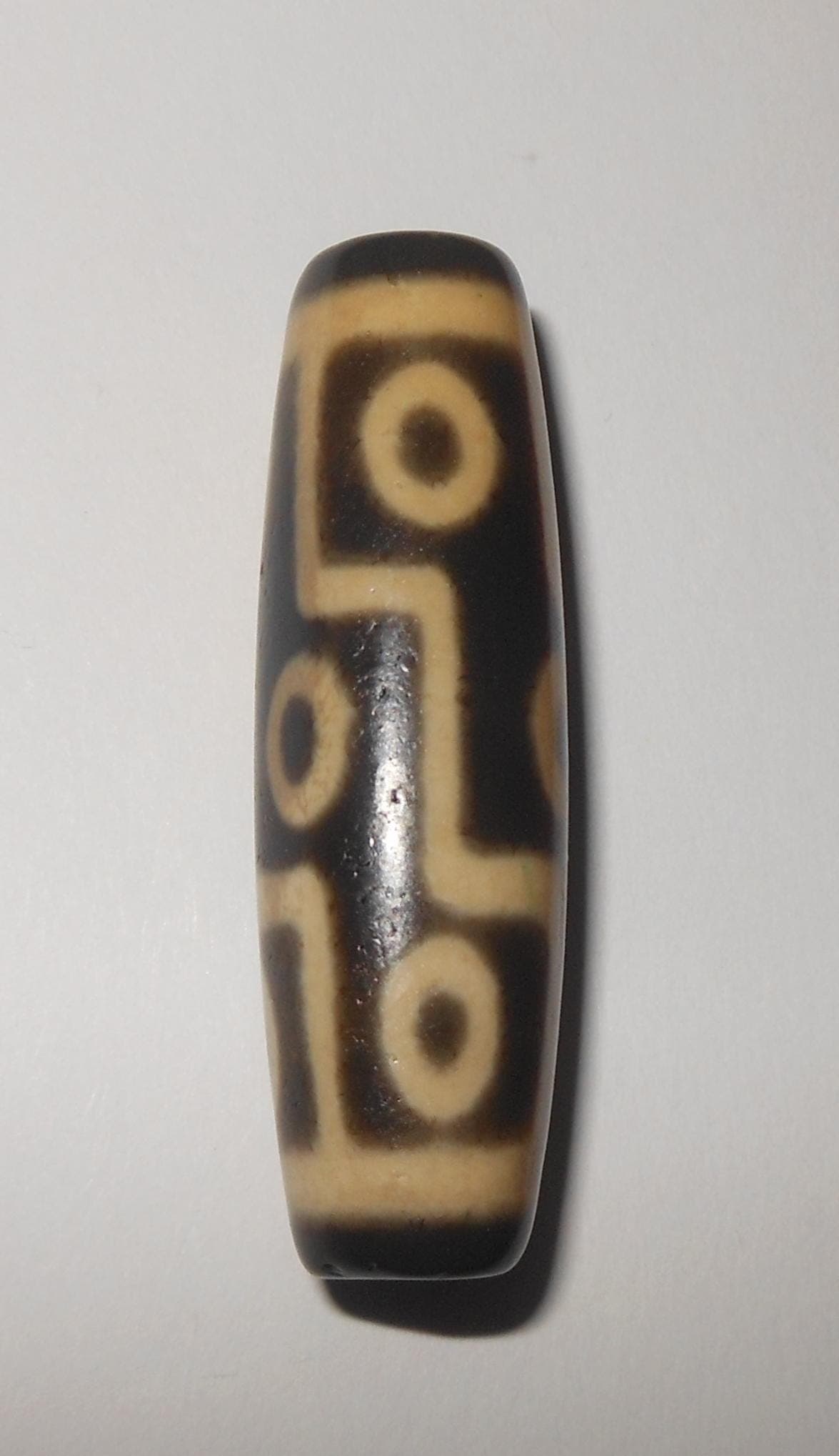no. 153 - Rare Nine Eyes - Gzi Dzi Himalaya Tibet Amulet Bead - Man Necklace - Tibetan Mala - image 4