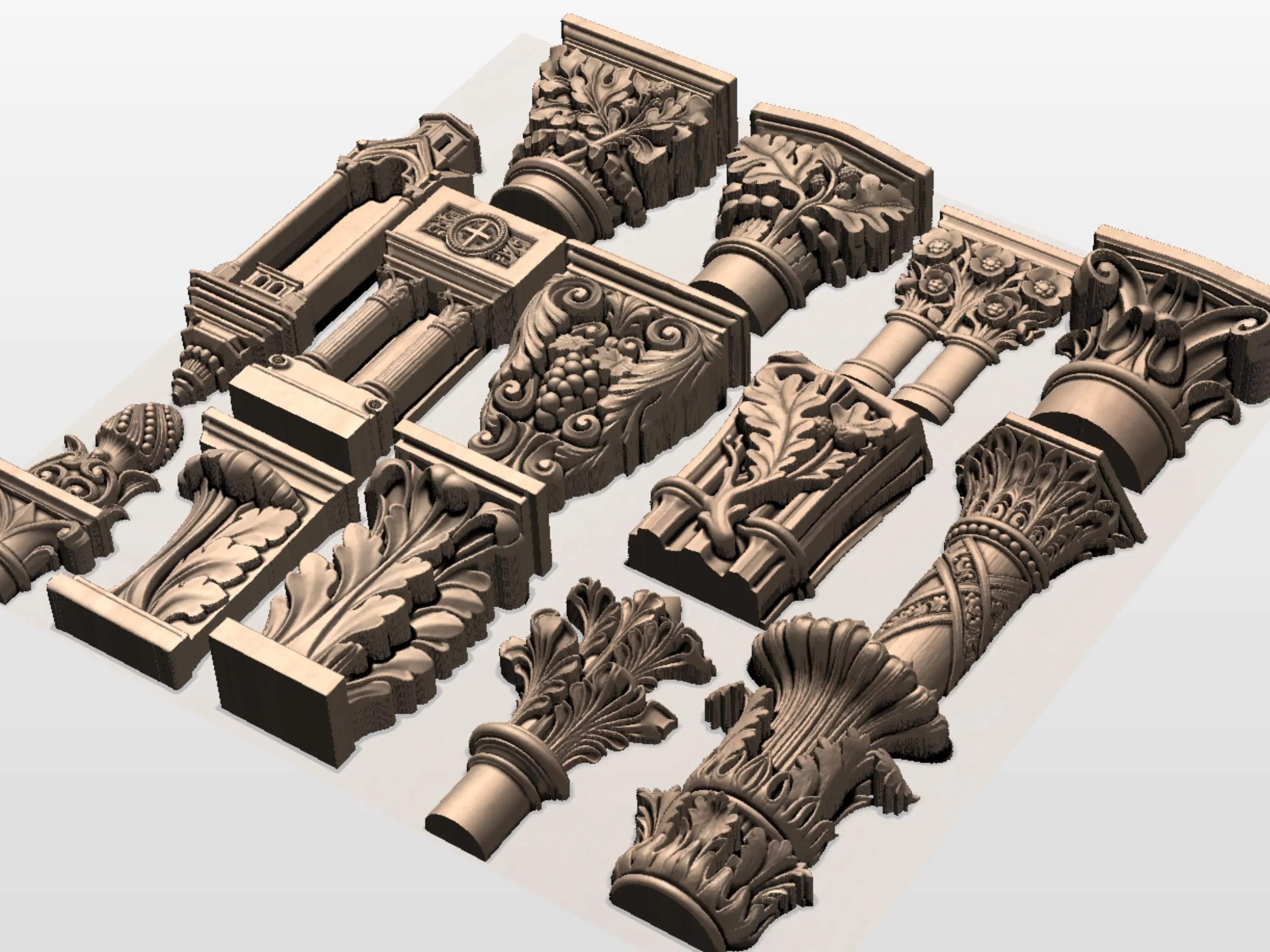 Gothic Columns and Capitals (14 STL) β Printable/CNC Architectural Supports, Cathedral & Revival Style - image 2
