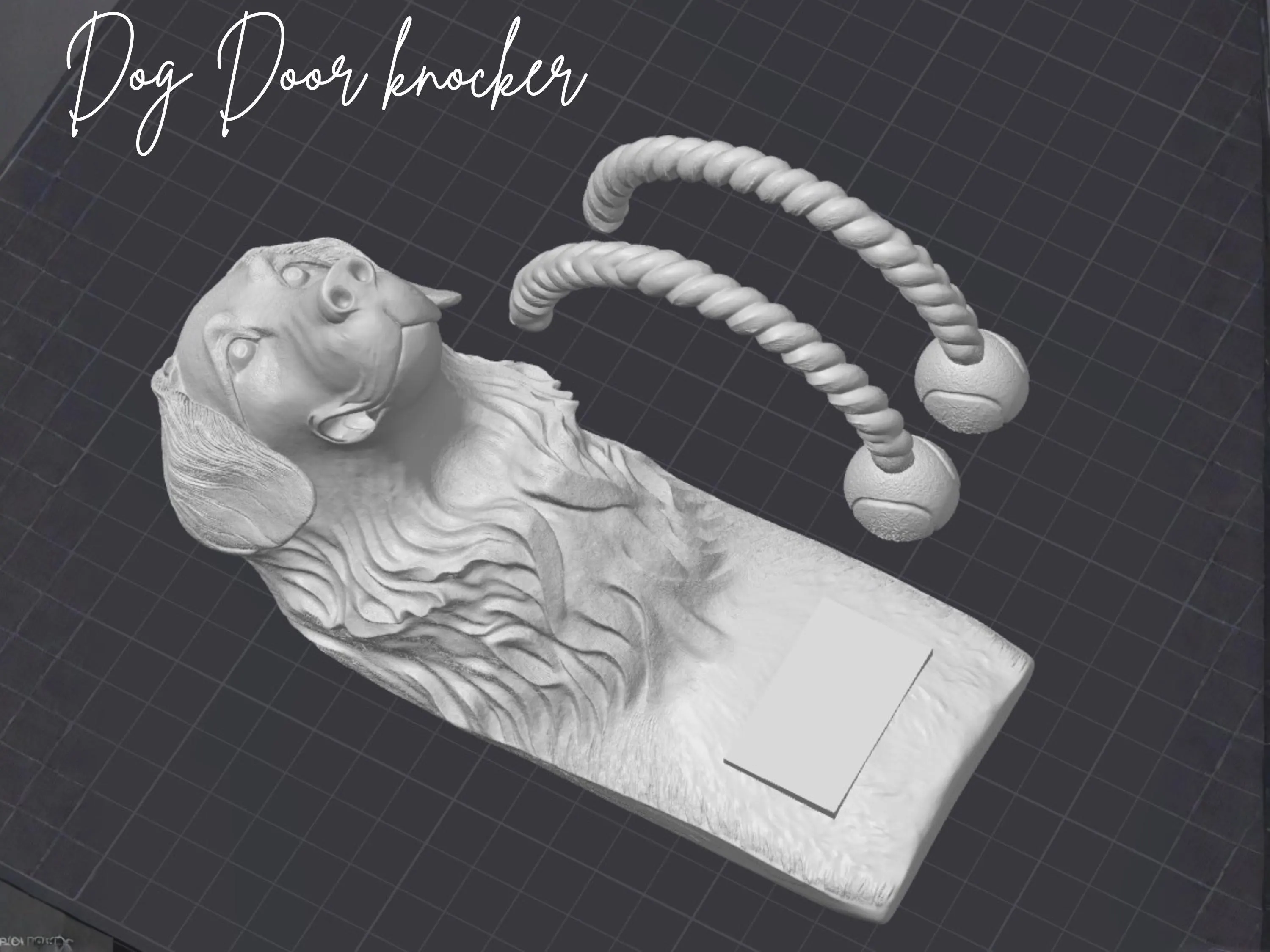 Dog Door Knocker 3D Model STL | Golden Retriever Door Knocker Relief for CNC Router & 3D Printing | Digital Download File - image 3