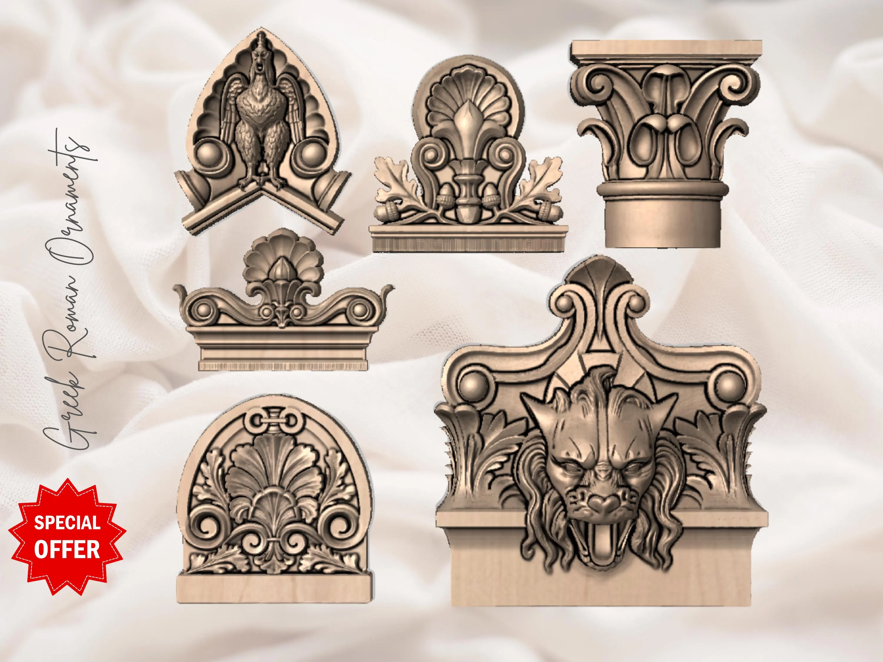 20 Gothic Romanesque Greek 3D Models Bundle | CNC, Laser Engraving, 3D Printing | cathedral Church Architecture Decor | gothic home decor - image 3