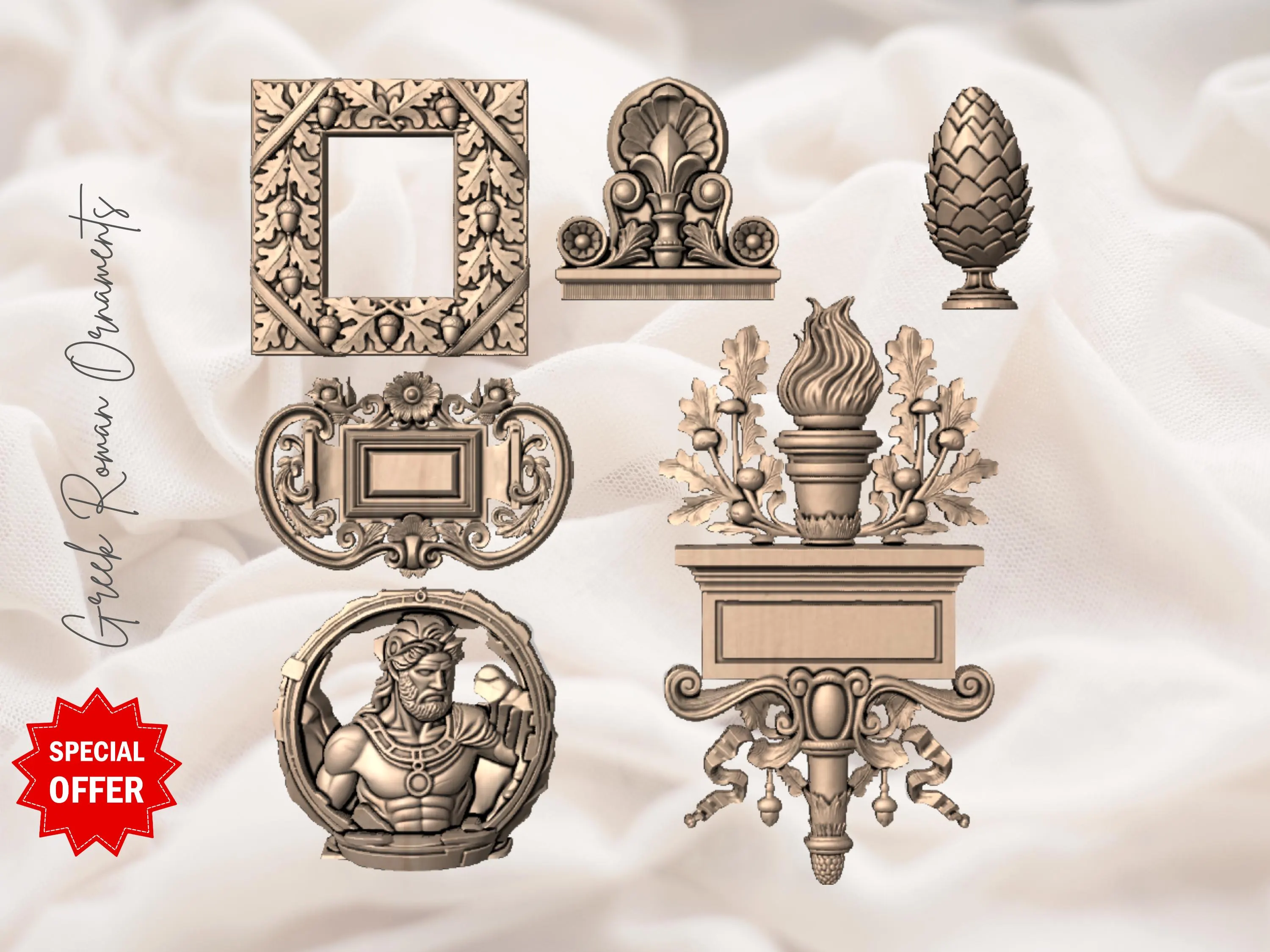 20 Gothic Romanesque Greek 3D Models Bundle | CNC, Laser Engraving, 3D Printing | cathedral Church Architecture Decor | gothic home decor - image 5