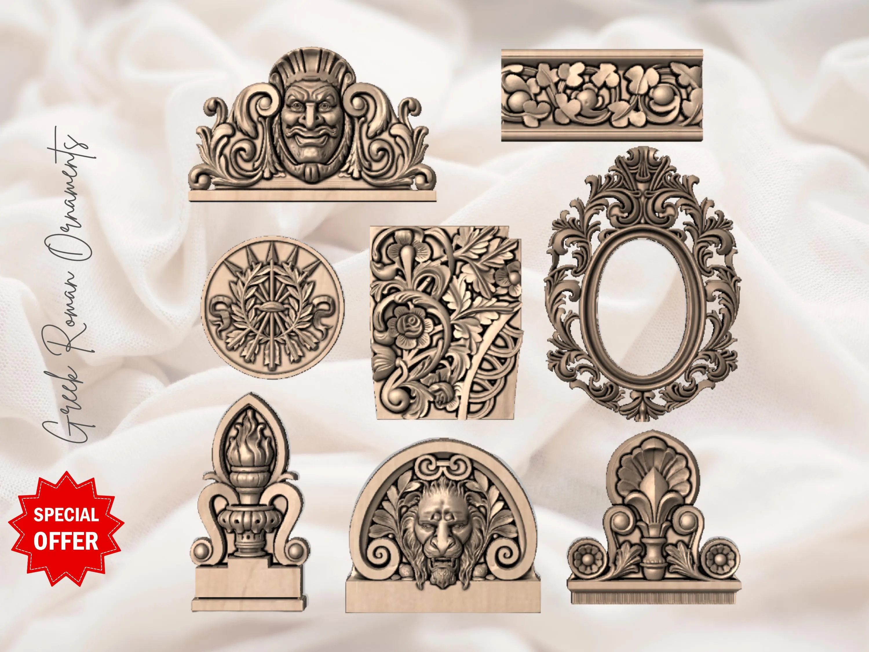 20 Gothic Romanesque Greek 3D Models Bundle | CNC, Laser Engraving, 3D Printing | cathedral Church Architecture Decor | gothic home decor - image 4