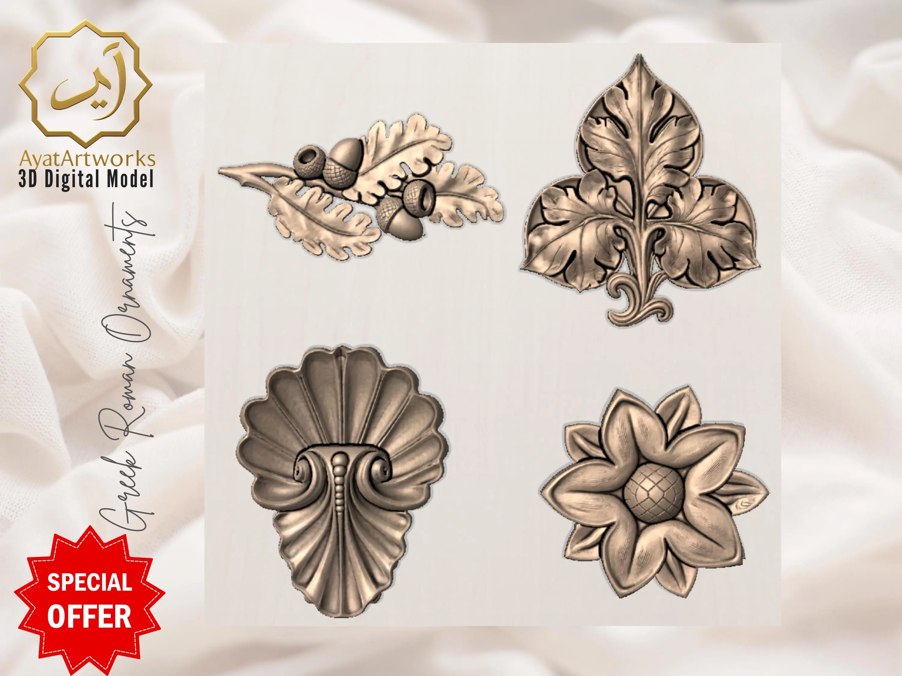 Gothic Romanesque STL Bundle 12x | CNC, Laser Engraving, 3D Printing | cathedral Church Architecture Decor | Gothic Home Decor | Digital 3D - image 4