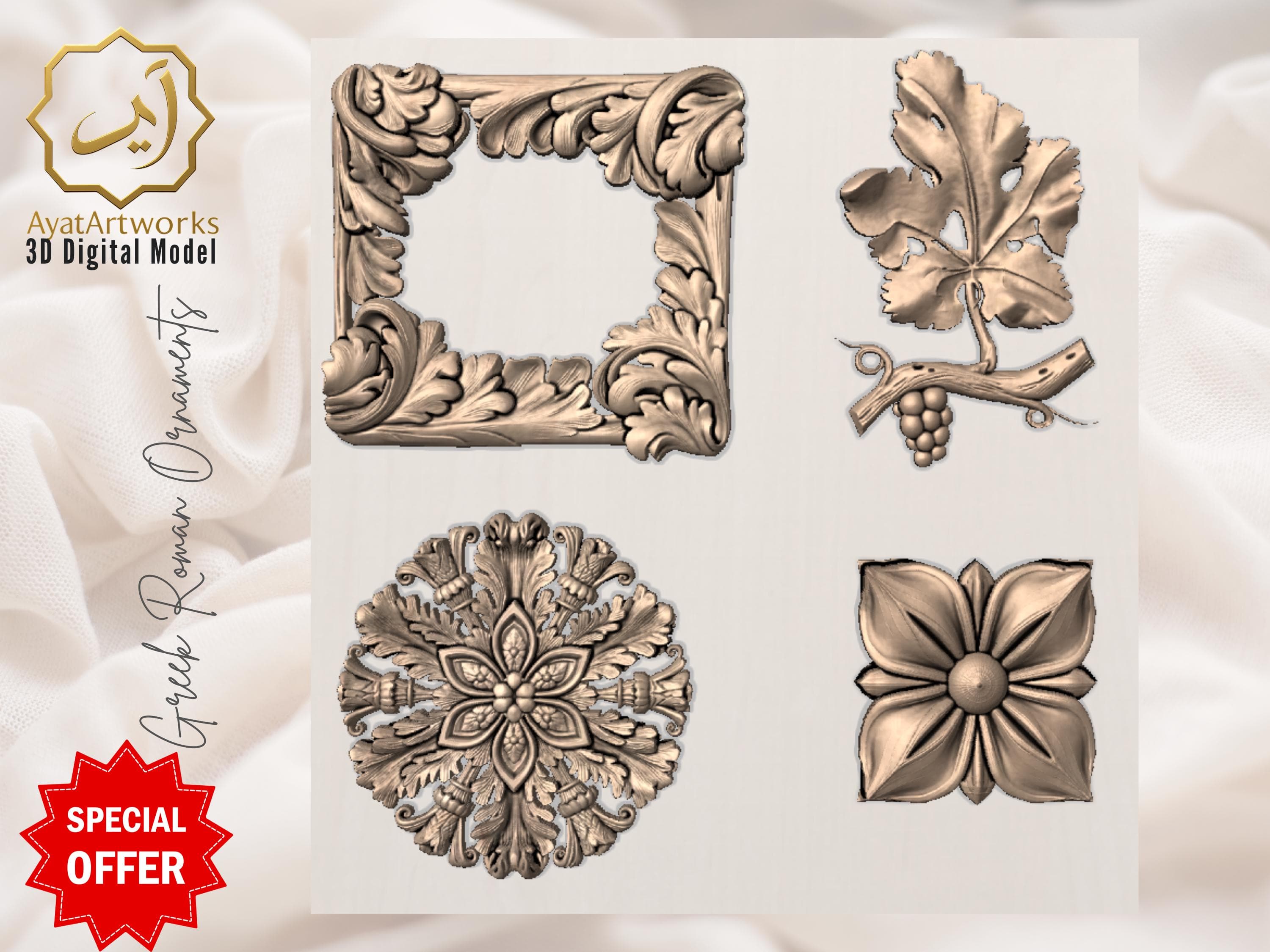 Gothic Romanesque STL Bundle 12x | CNC, Laser Engraving, 3D Printing | cathedral Church Architecture Decor | Gothic Home Decor | Digital 3D - image 3