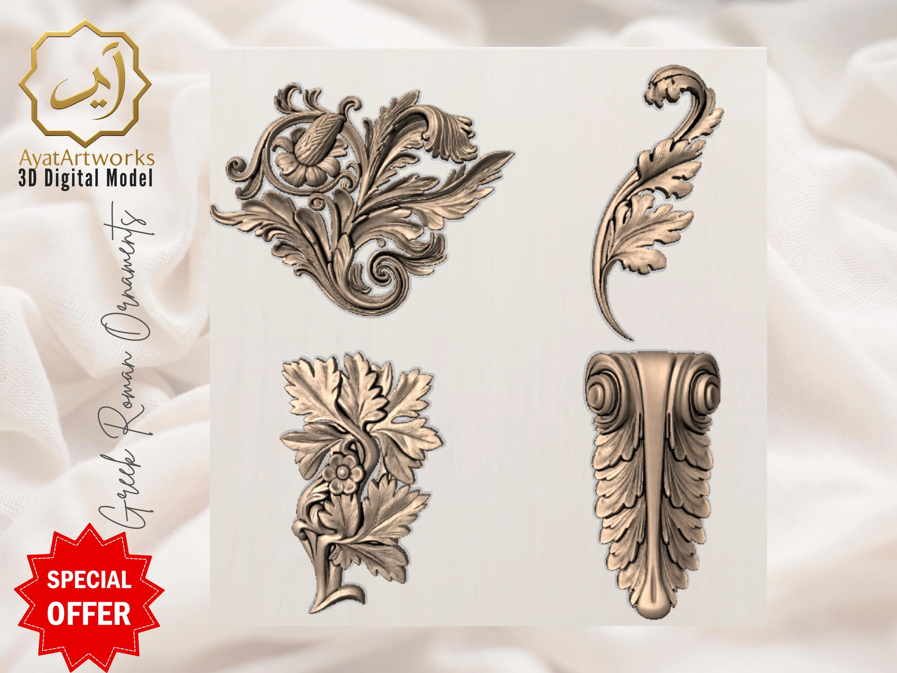 Gothic Romanesque STL Bundle 12x | CNC, Laser Engraving, 3D Printing | cathedral Church Architecture Decor | Gothic Home Decor | Digital 3D - image 5
