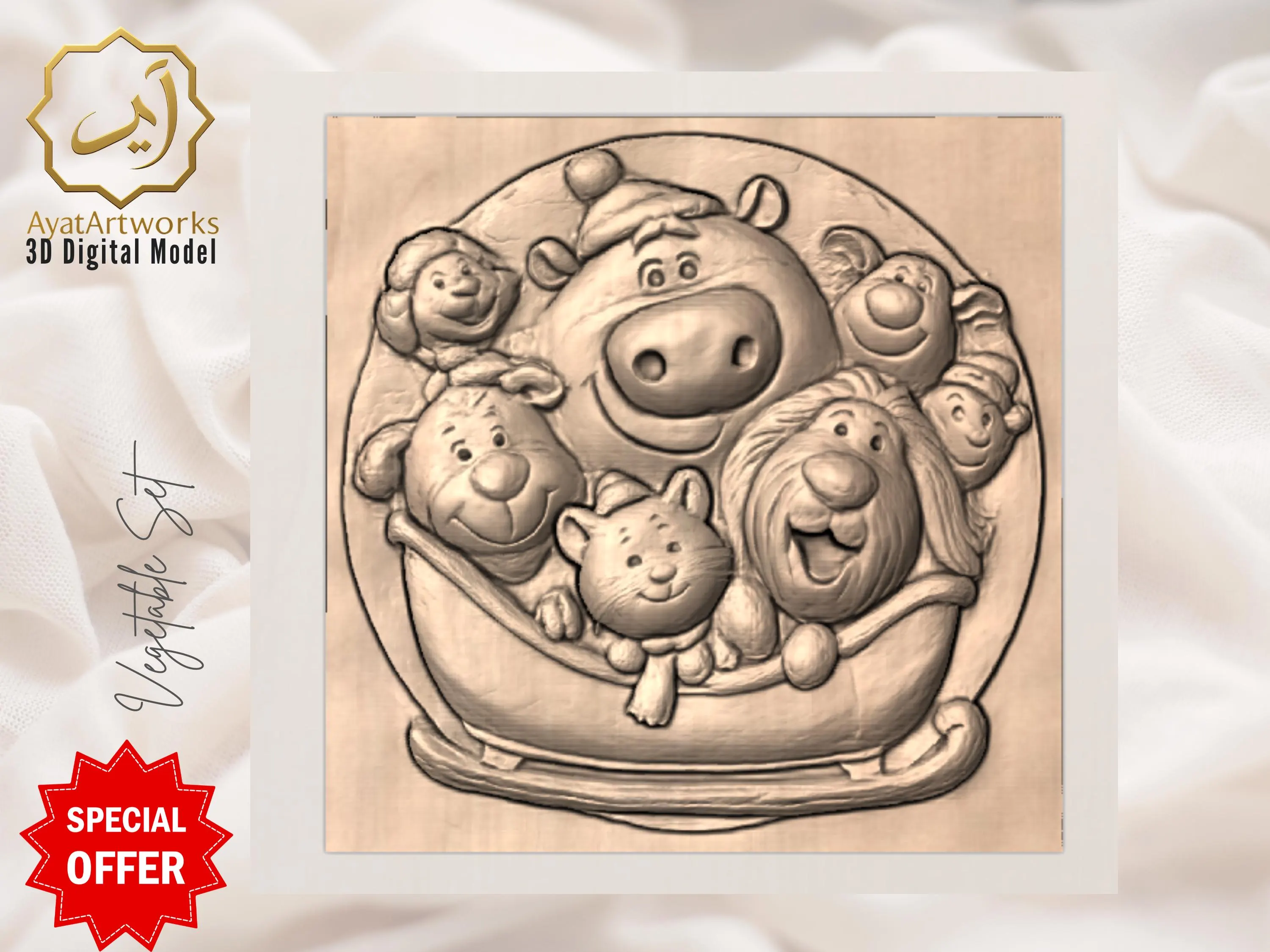Free Gift-Only asking Subscription Cost- Christmas 3D Relief STL Bundle | Santa, Snowman & Reindeer CNC Models | Holiday Wall Art Digital - image 5