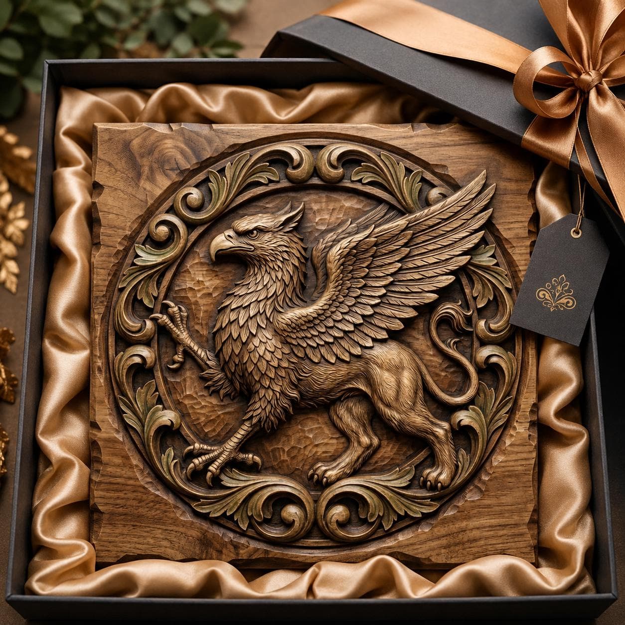 Majestic Heraldic Griffin Medallion CNC Relief STL | Mythical Creature Wall Art | Griffin Wood Carving Design | Ornamental Relief Panel - image 4