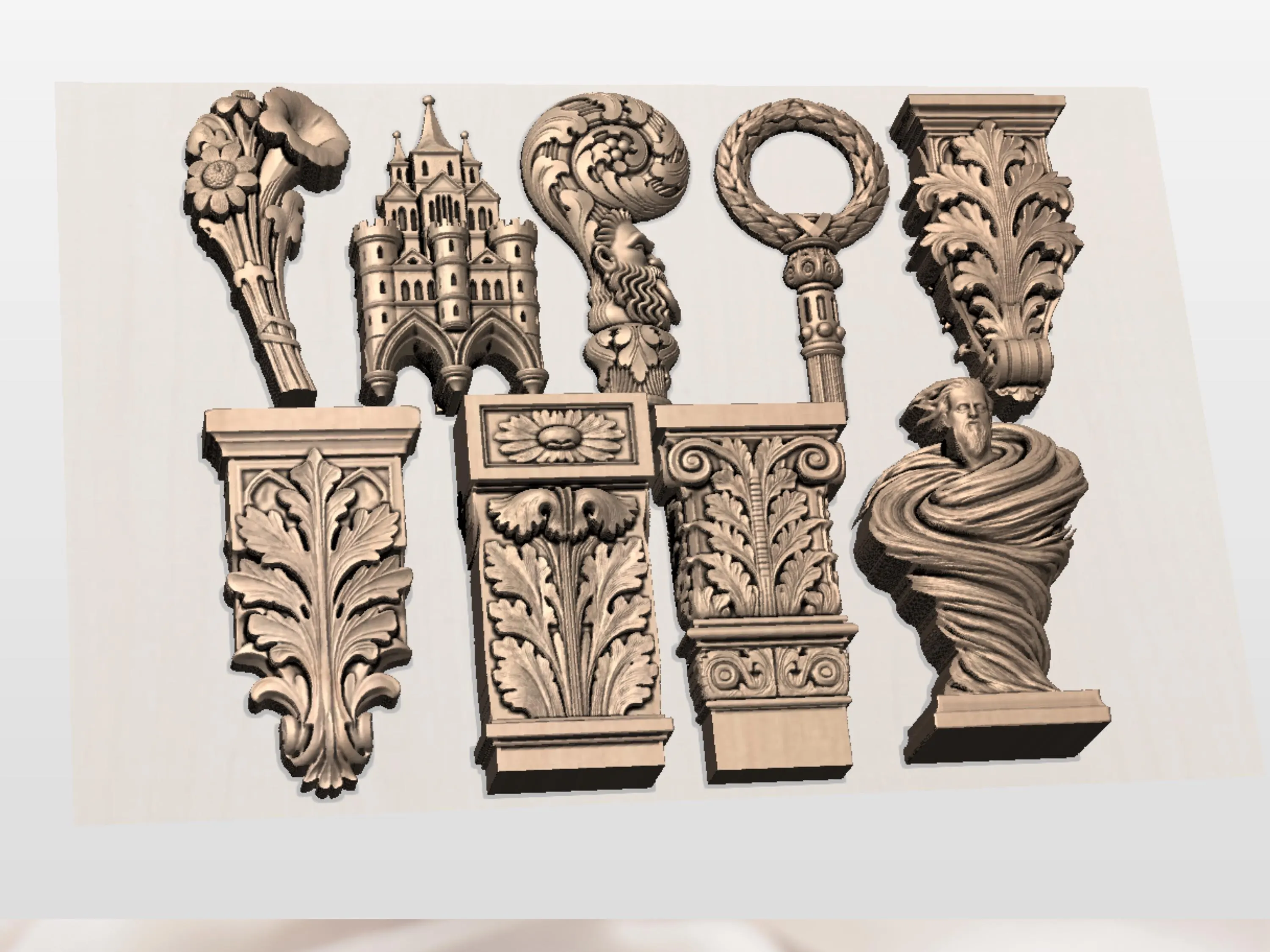 Gothic & Romanesque 3D Models Bundle: gothic home decor, CNC, Laser, 3D Printing (STL Files, Digital Download) gothic home decor - image 3