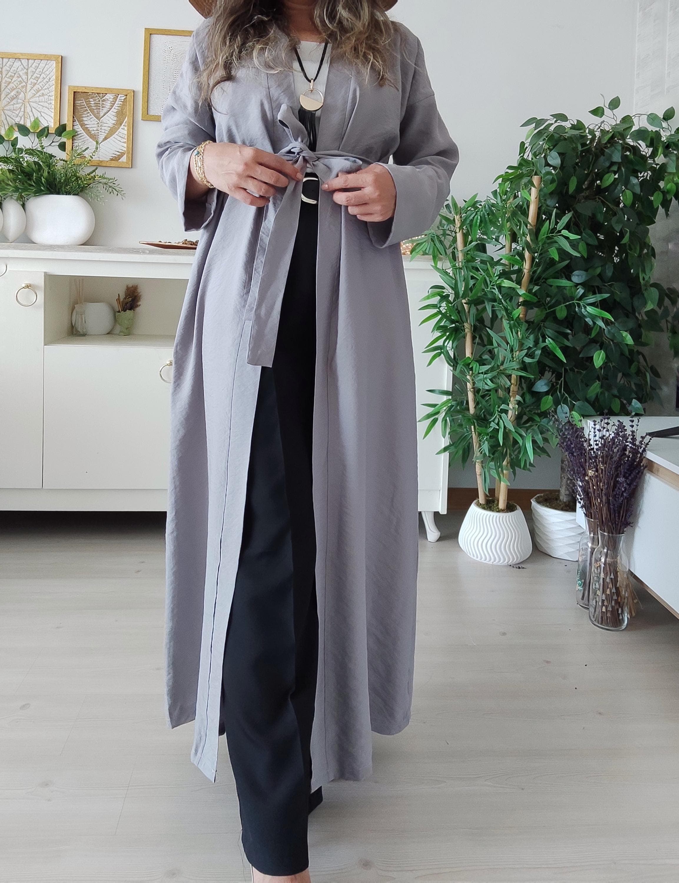 Luxury Gray Abayas Clothes | Boho Modest Fashion Kimono | Hajj, Eid, Hijab Fashion Abaya Femme - image 3