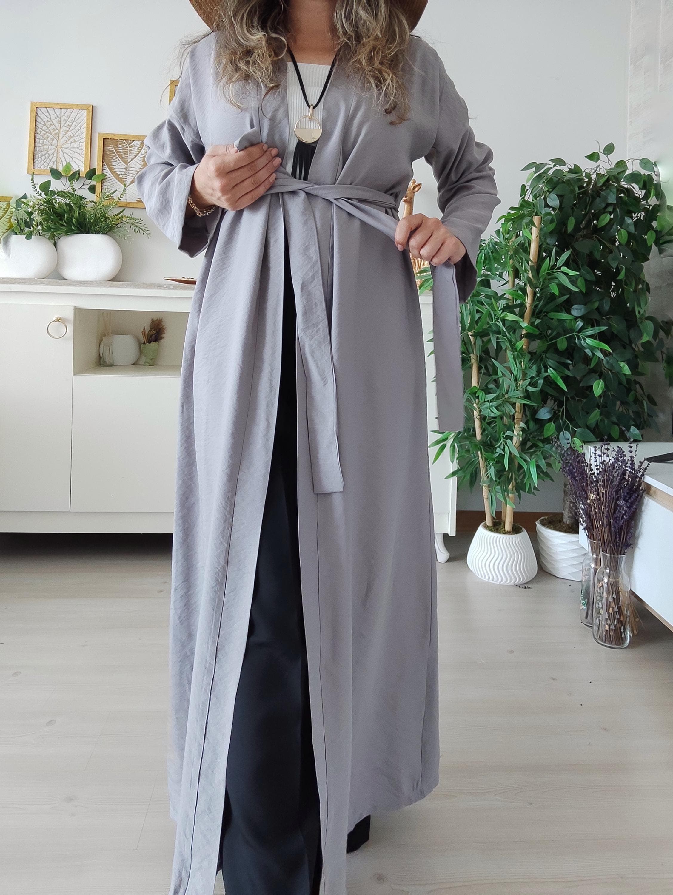 Luxury Gray Abayas Clothes | Boho Modest Fashion Kimono | Hajj, Eid, Hijab Fashion Abaya Femme - image 5
