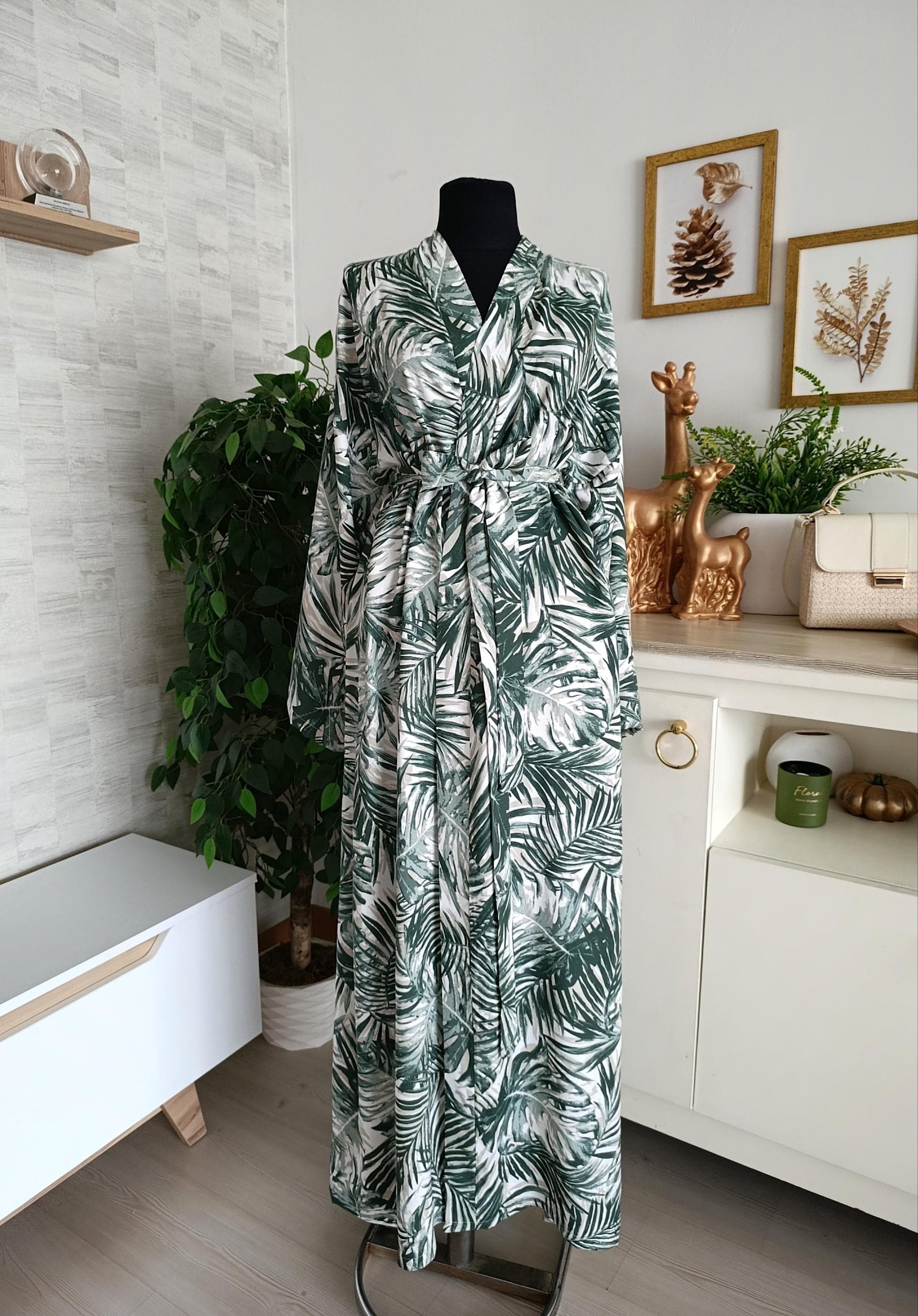 Boho-inspired lightweight open abaya dress for modest women, ideal for summer days.