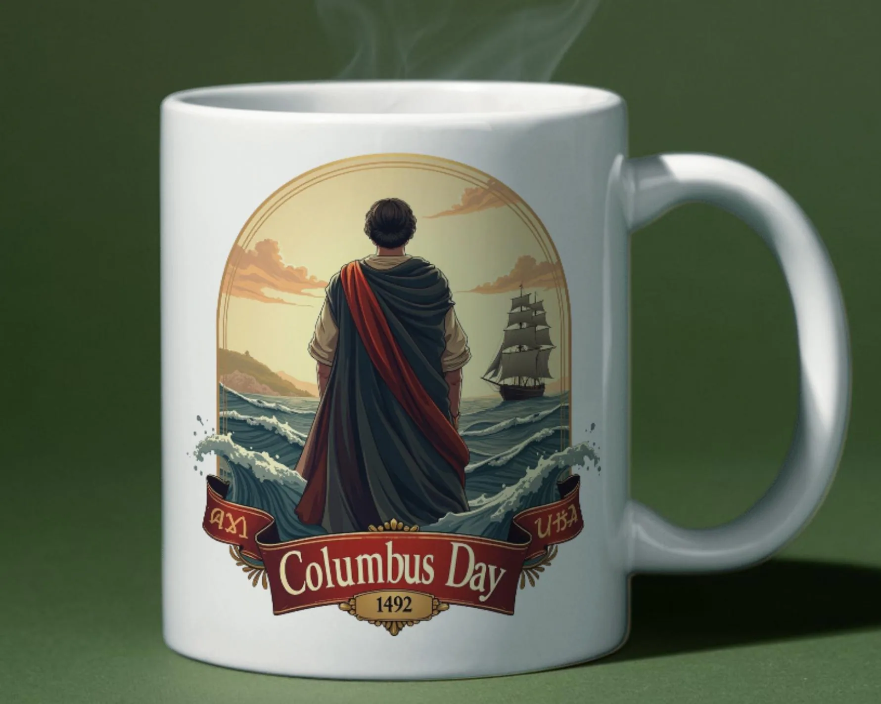 Columbus Day 1492 Clipart Bundle, Vintage Ship PNG, Historical America Discovery Sublimation, Patriotic Sailing PNG Digital Download - image 5
