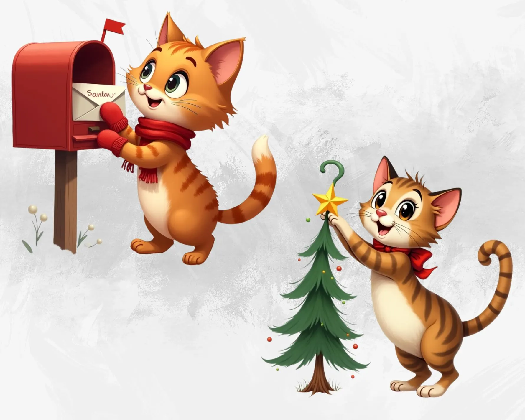 Winter Cats PNG Bundle: Christmas Cat Clipart Collection, Festive Holiday Kitten Illustrations, Santa Cats Digital Download (20 PNGs) - image 4
