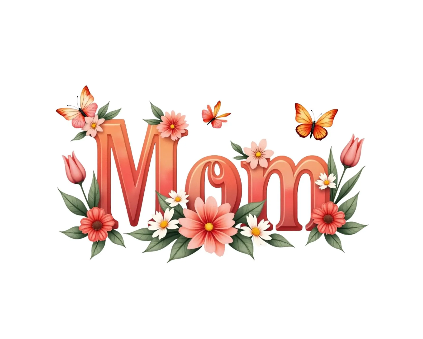 Mothers Day Floral Clipart Bundle, Watercolor Flower Letters, Best Mom Ever PNG, Spring Bouquet Mom Graphics, 20 PNG Download - image 4