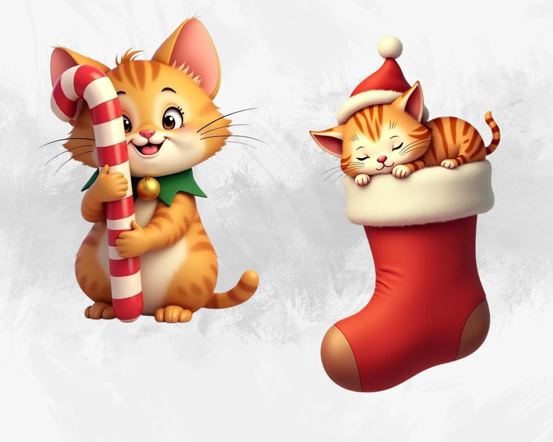 Winter Cats PNG Bundle: Christmas Cat Clipart Collection, Festive Holiday Kitten Illustrations, Santa Cats Digital Download (20 PNGs) - image 5