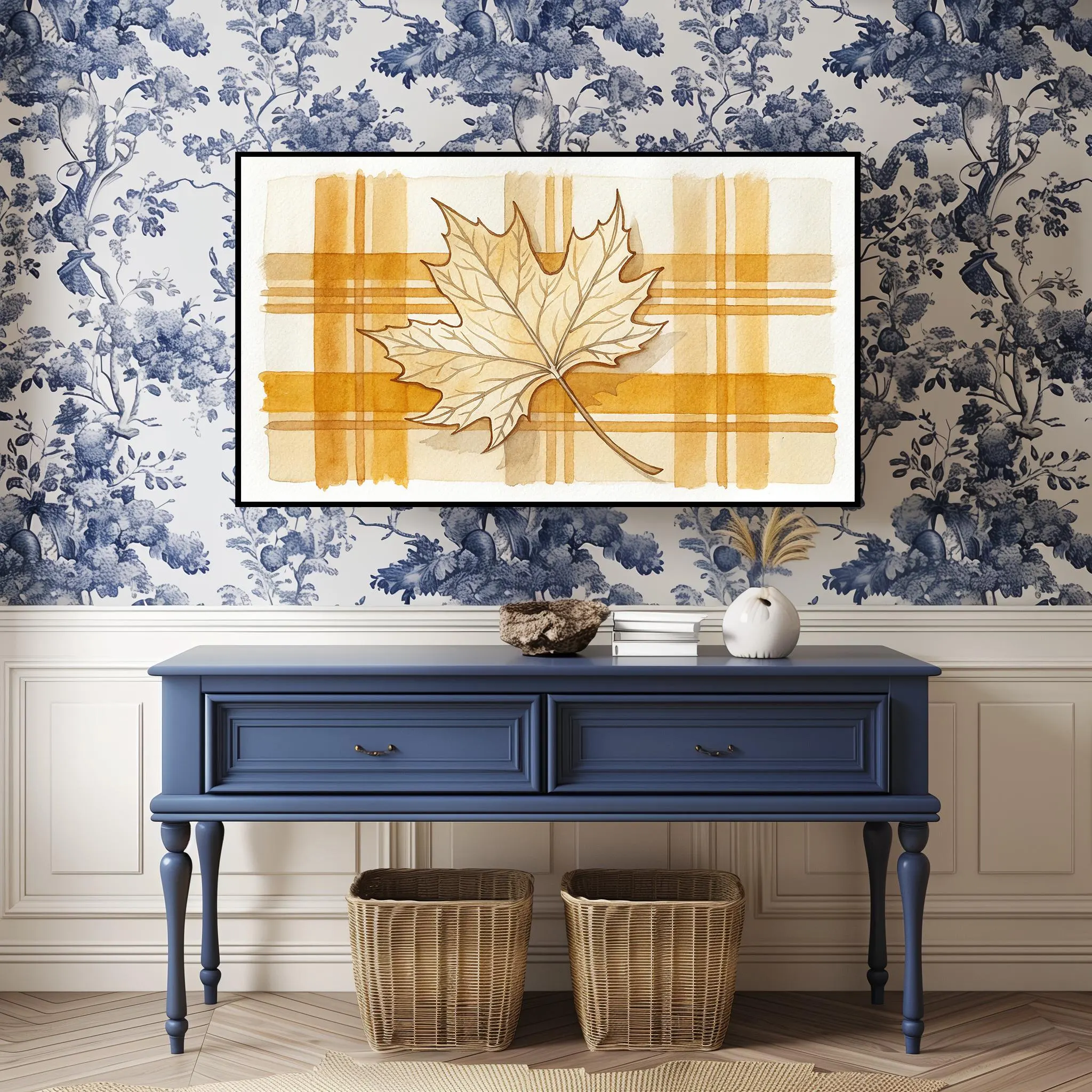 Maple Leaf Plaid Watercolor Art for Samsung Frame TV (Digital Download) - image 5