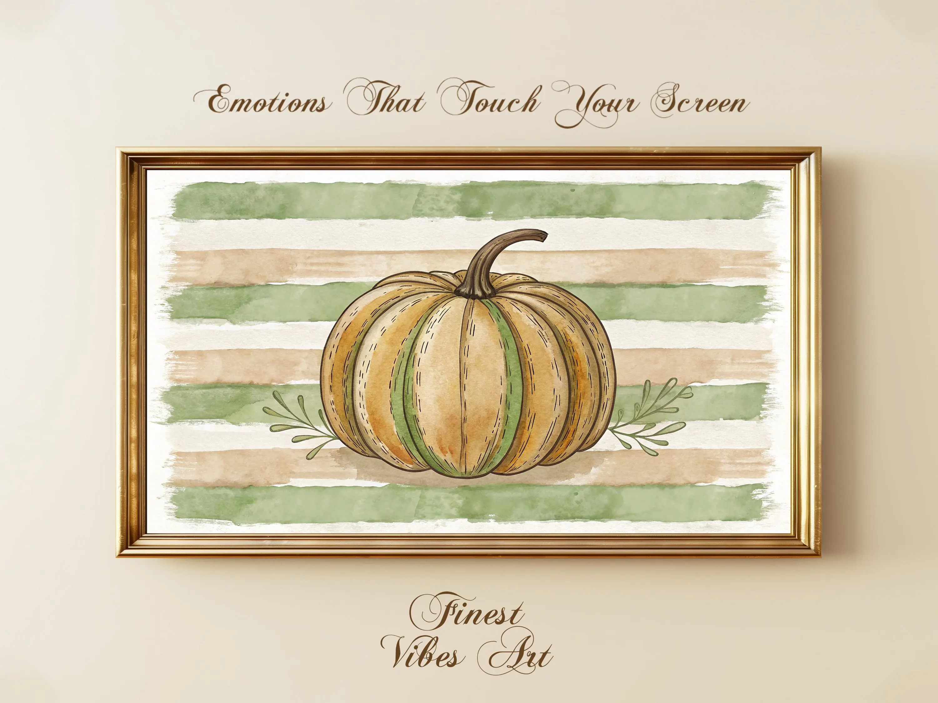 Rustic Pumpkin Watercolor Art, Fall Farmhouse Decor (Digital Download)