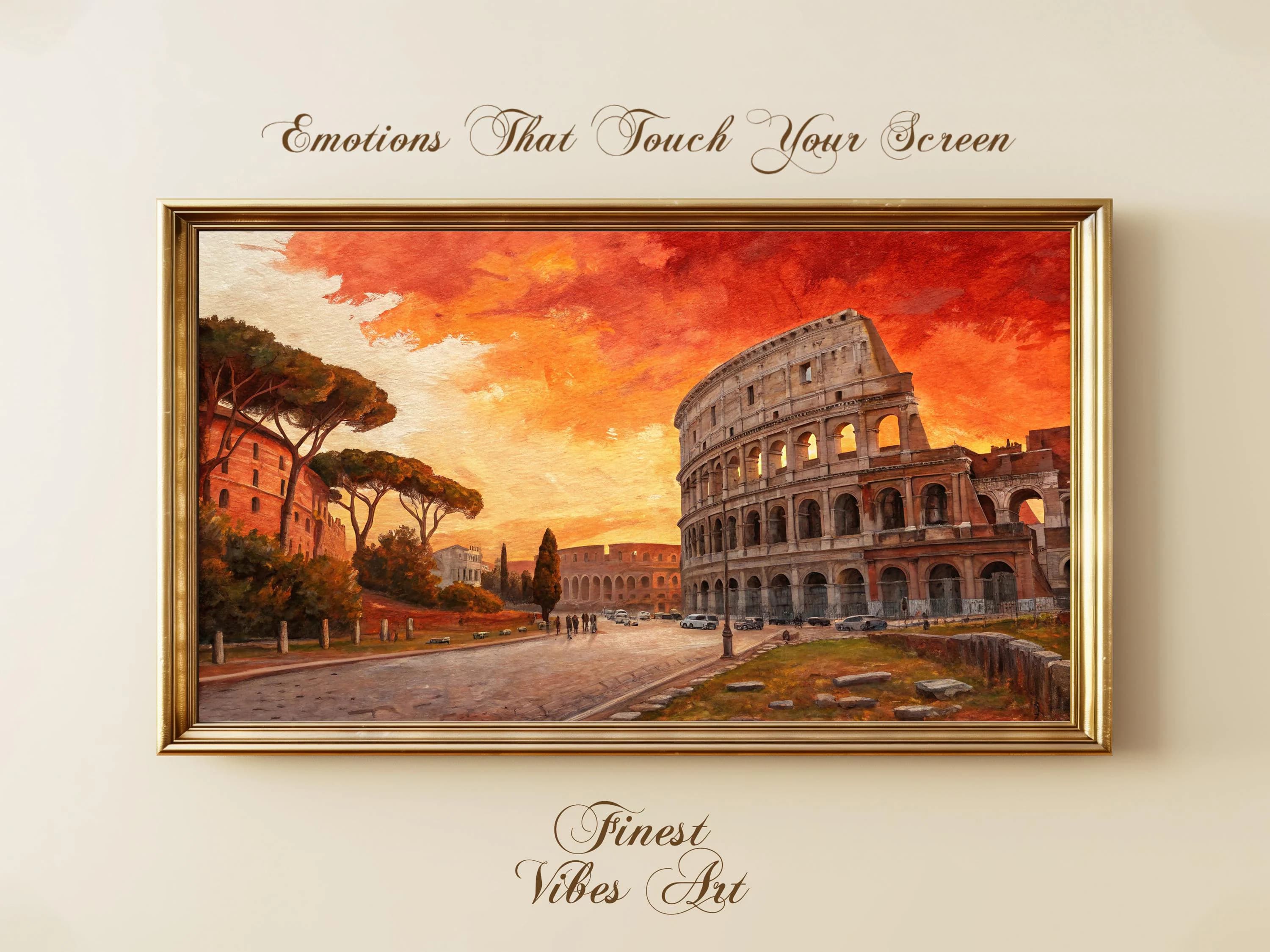 Colosseum Sunset Frame TV Art: Italian Landmark Digital Download
