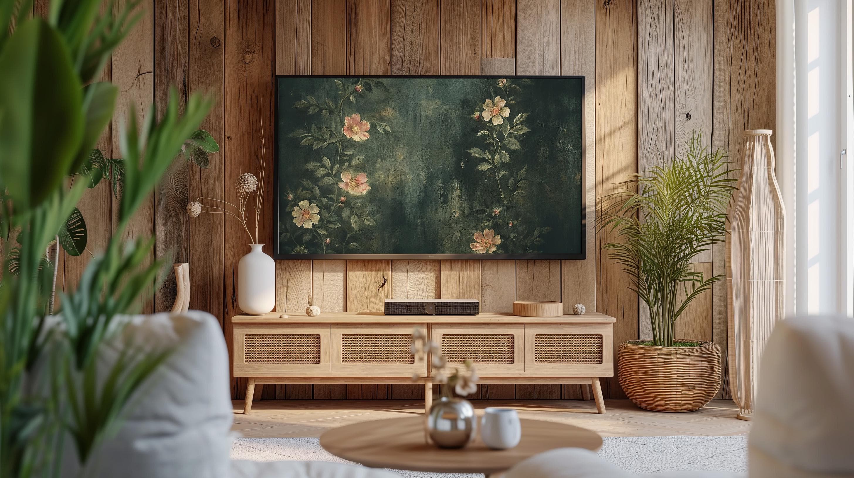 Dark Floral Frame TV Art: Vintage Botanical Painting (Digital Download) - image 5