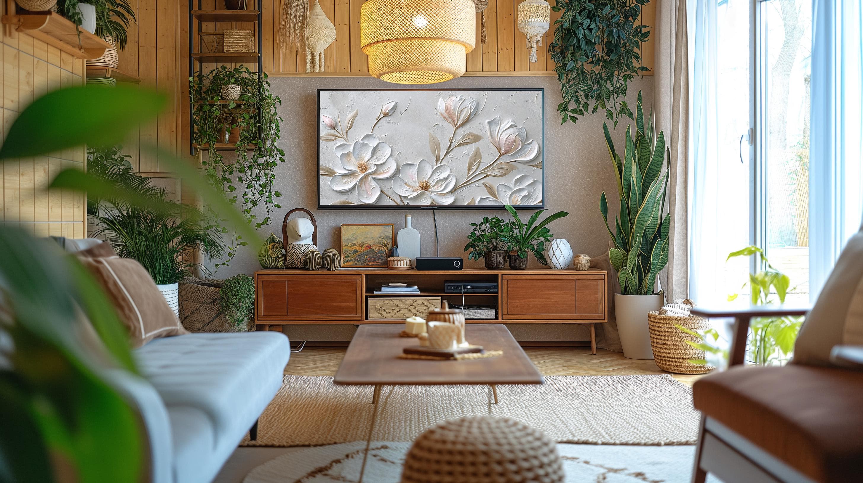 White Magnolia 3D Floral Frame TV Art: Neutral Botanical (Digital Download) - image 5