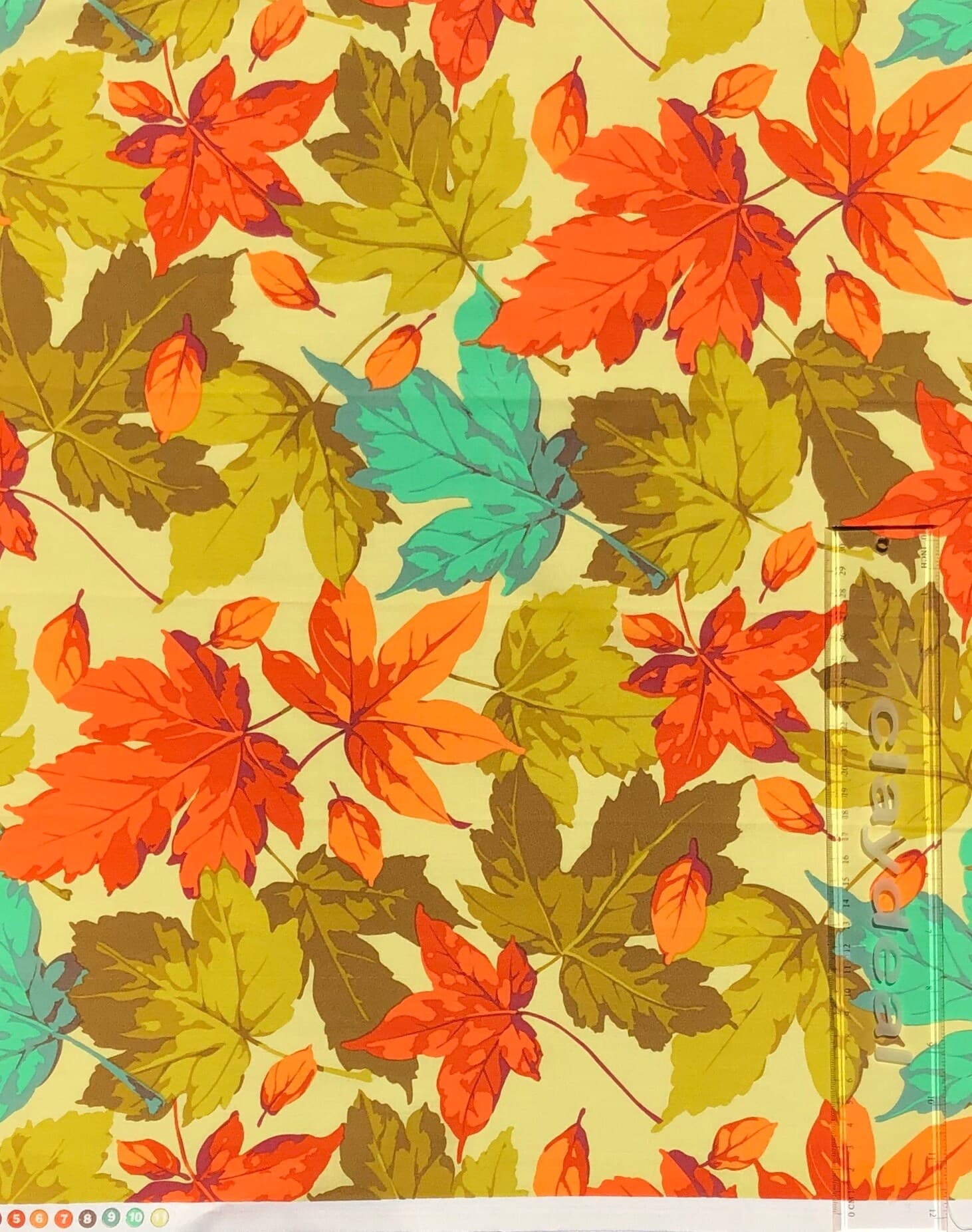 Autumn Medley maples teal - FQ or more - Martha Negley Rowan fabrics OOP HTF - image 3