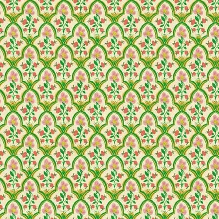 Heather Ross - Malibu - FQ or more - Wood Block mustard - Windham fabrics oop htf - image 5