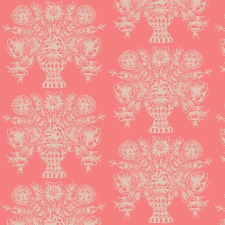Vase Block Print pink - FQ or Two - Meadow - Rifle Paper Co. - Cotton and Steel fabric oop htf