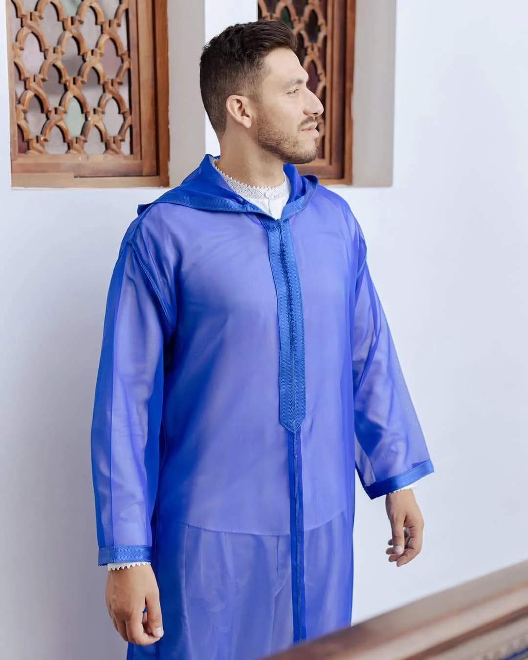 Handmade Moroccan Kaftan Djellaba Wool Set for Men Hooded Long Caftan for Winter Traditional Warm Men’s Thobe Moroccan Jellaba with Qmiss - image 3