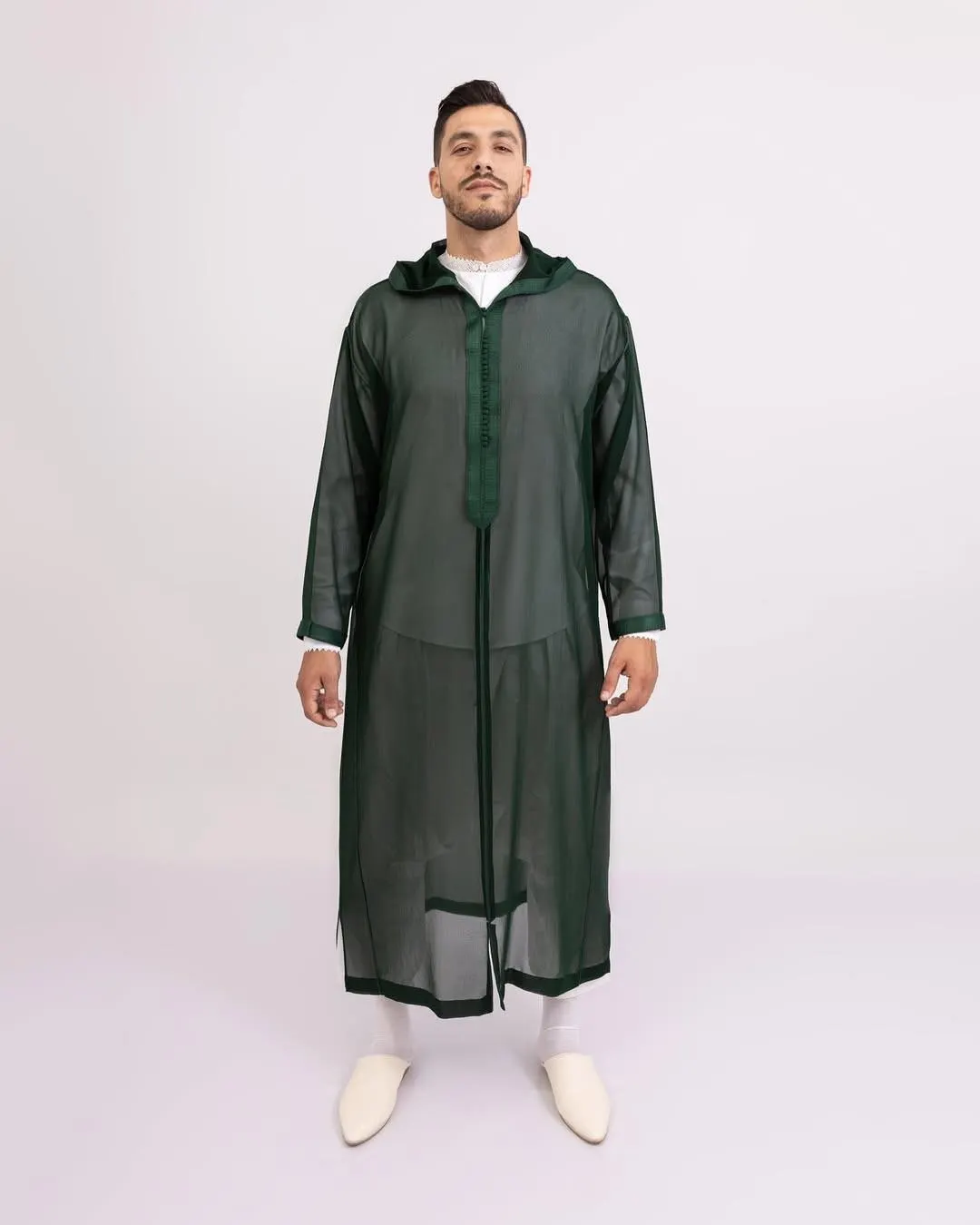 Handmade Moroccan Djellaba Set Wool  for Traditional Warm Men’s Thobe  Moroccan Men's Djellaba, Moroccan Kaftan Qmiss - Men's Kaftan - image 3