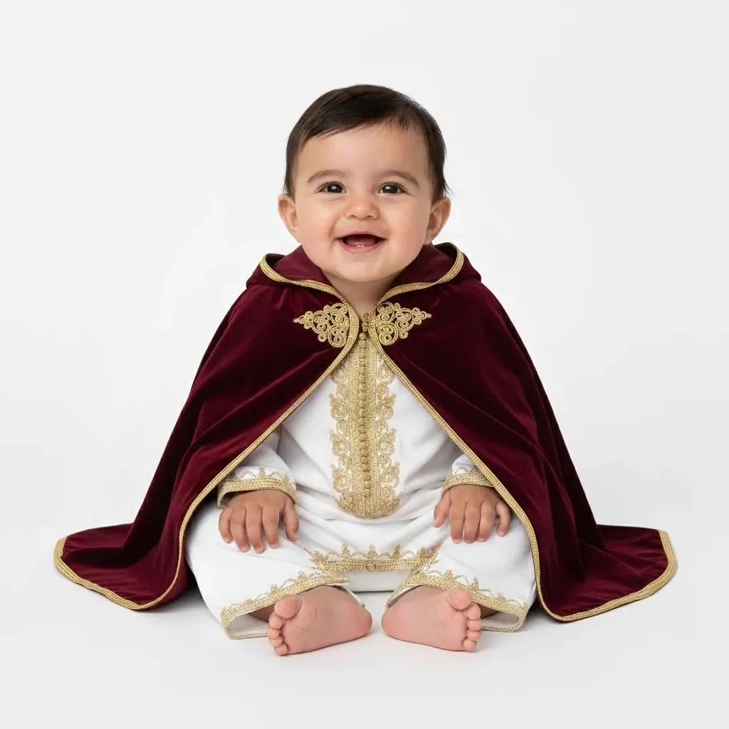 Baby Boy Moroccan  Blue Jabador Set | Traditional Caftan Outfit | Eid & Halloween Costume | 3 Months–3 Years - image 5