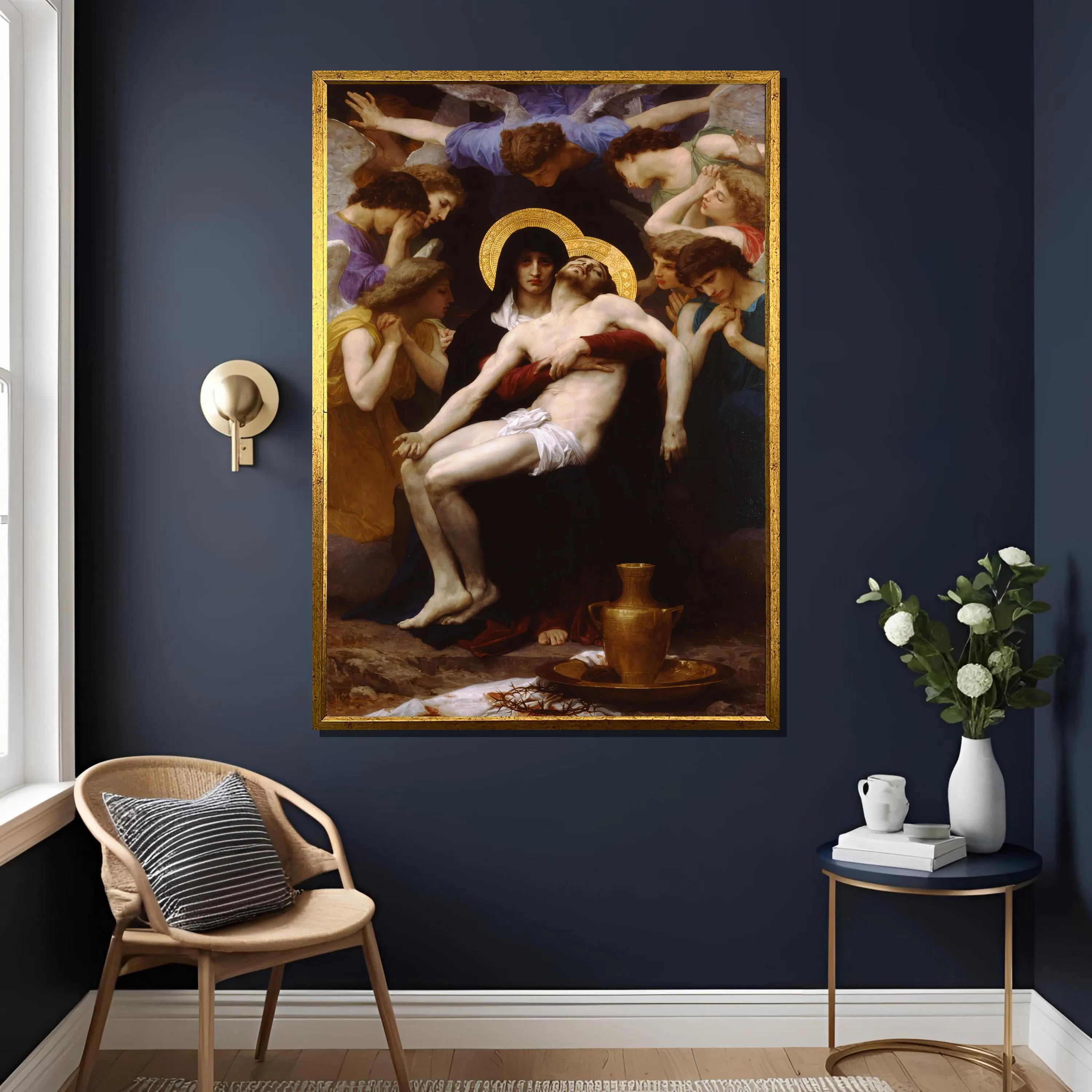 William Bouguereau Pieta Canvas Print, Classic Religious Wall Art