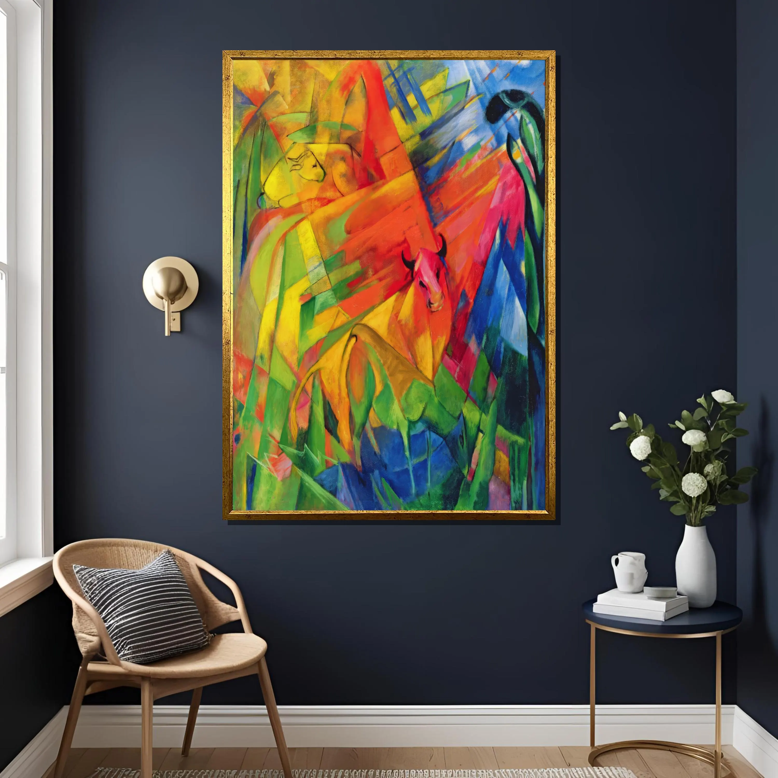 Franz Marc Animals in a Landscape Art Print - Expressionist Colorful Artwork
